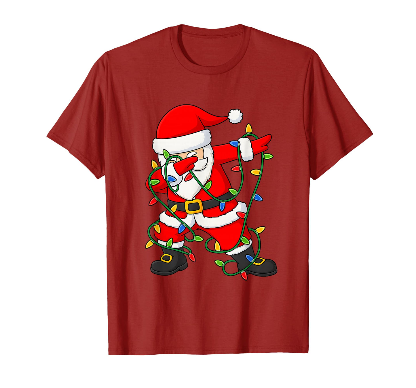 Funny Dabbing Santa Christmas Lights Shirt Boys Girls Women T-Shirt