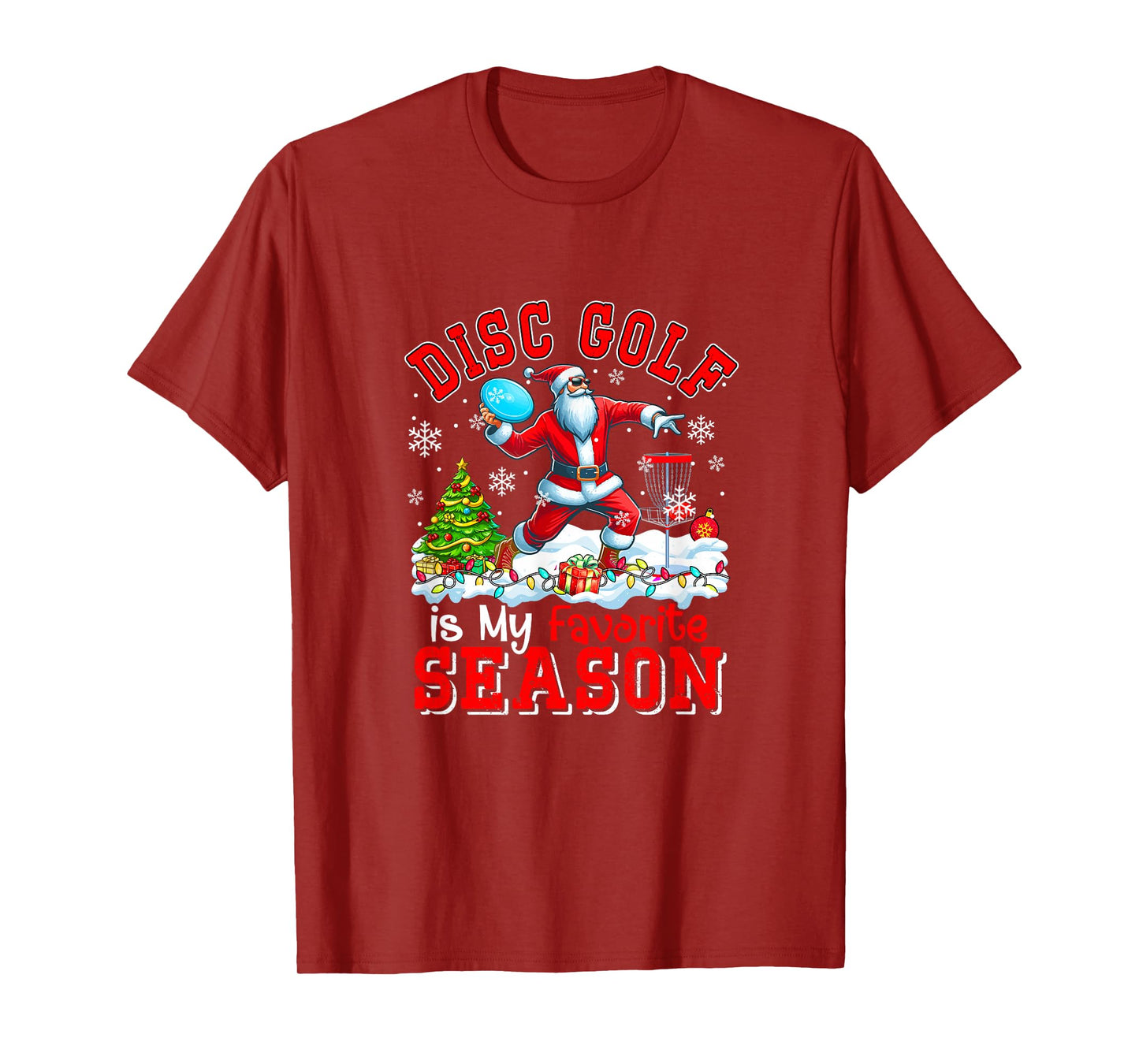 Disc Golf is Favorite Season Costume Player Christmas Santa T-Shirt