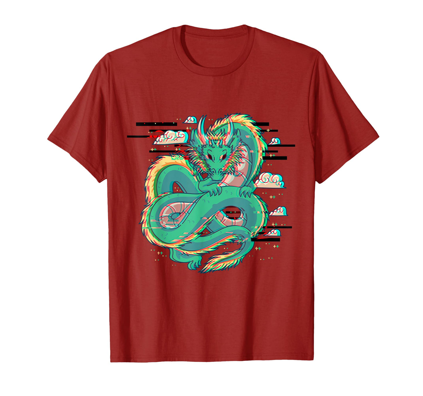 Grunge Dragon Glitch Dragon Aesthetic Style Japan Vaporwave T-Shirt