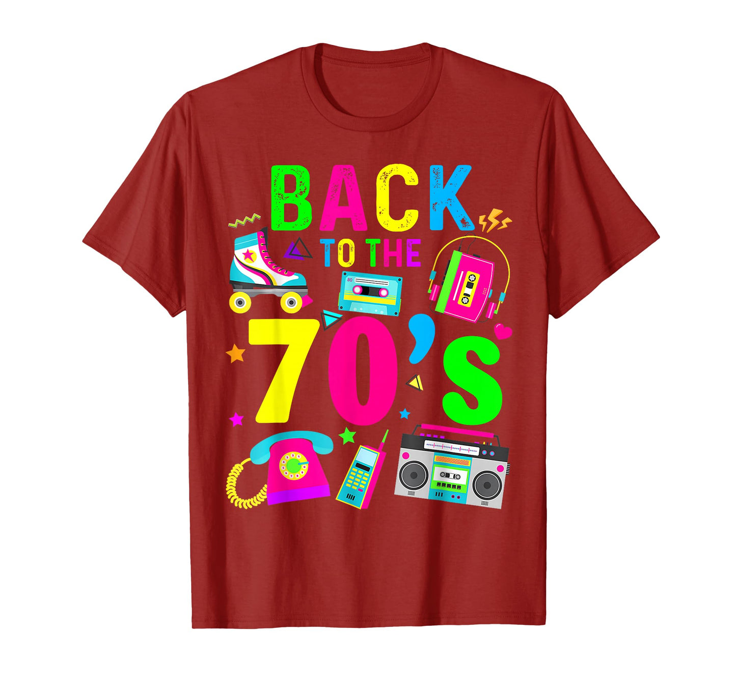 Back To 70's 1970s Vintage Style Eighties Retro Party T-Shirt