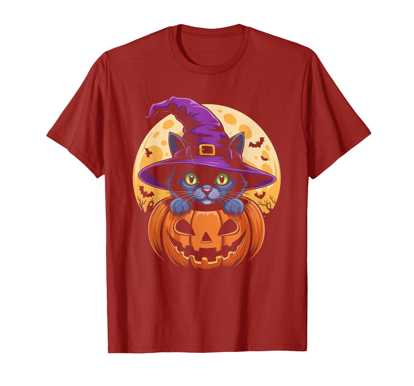 Cat Halloween Pumpkin Black Cat Scarry Spooky Gifts Kids T-Shirt