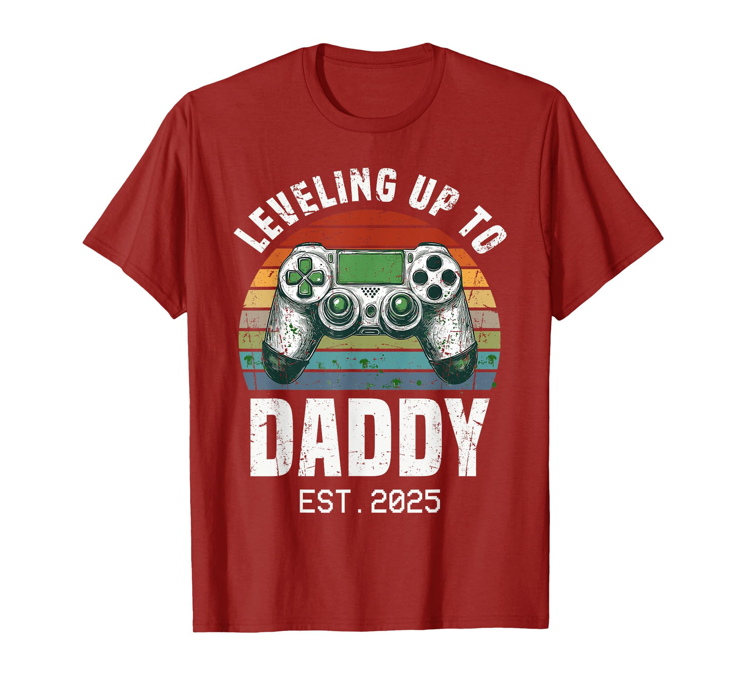 Funny New Dad Leveling Up To Daddy Est 2025 Expecting Parent T-Shirt