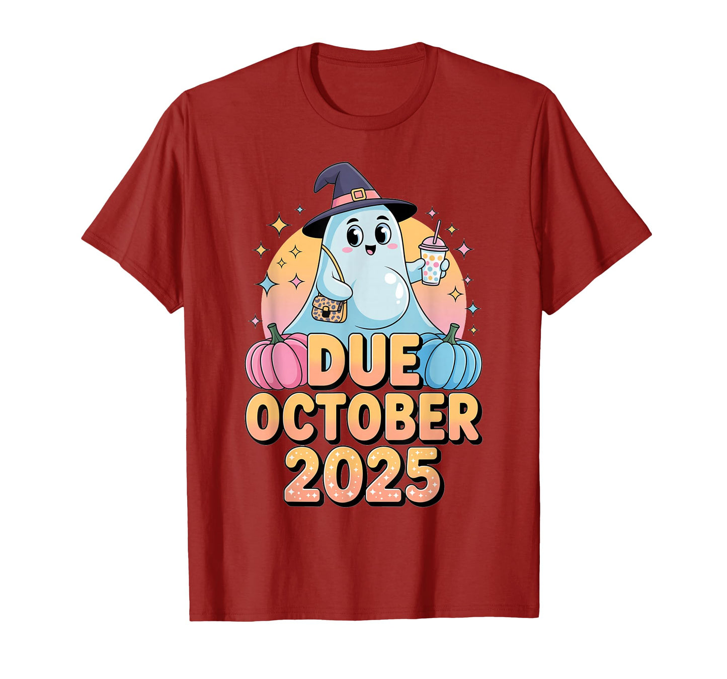 Halloween Pregnant Due October 2025 Mama Ghost Baby Mom T-Shirt