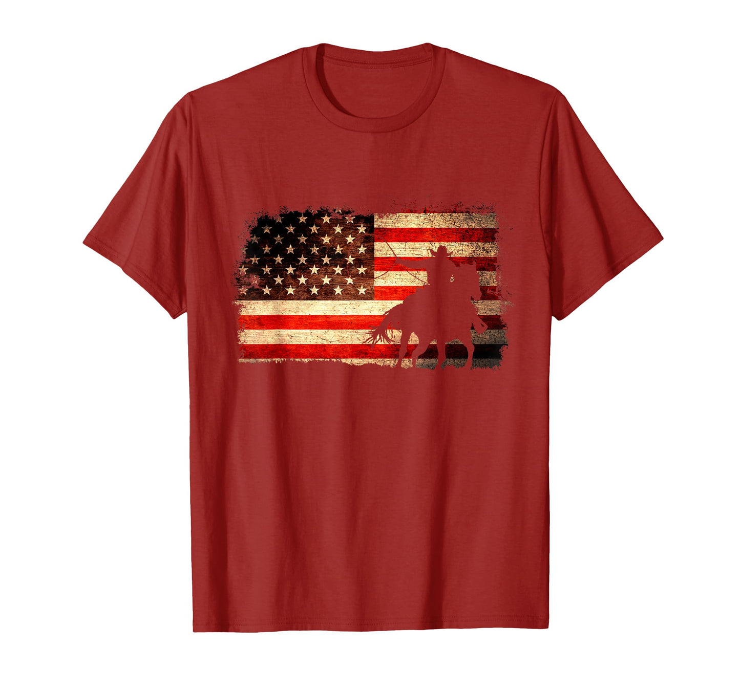 Rodeo Cowboy Western Country Horse USA flag 4th of July T-Shirt