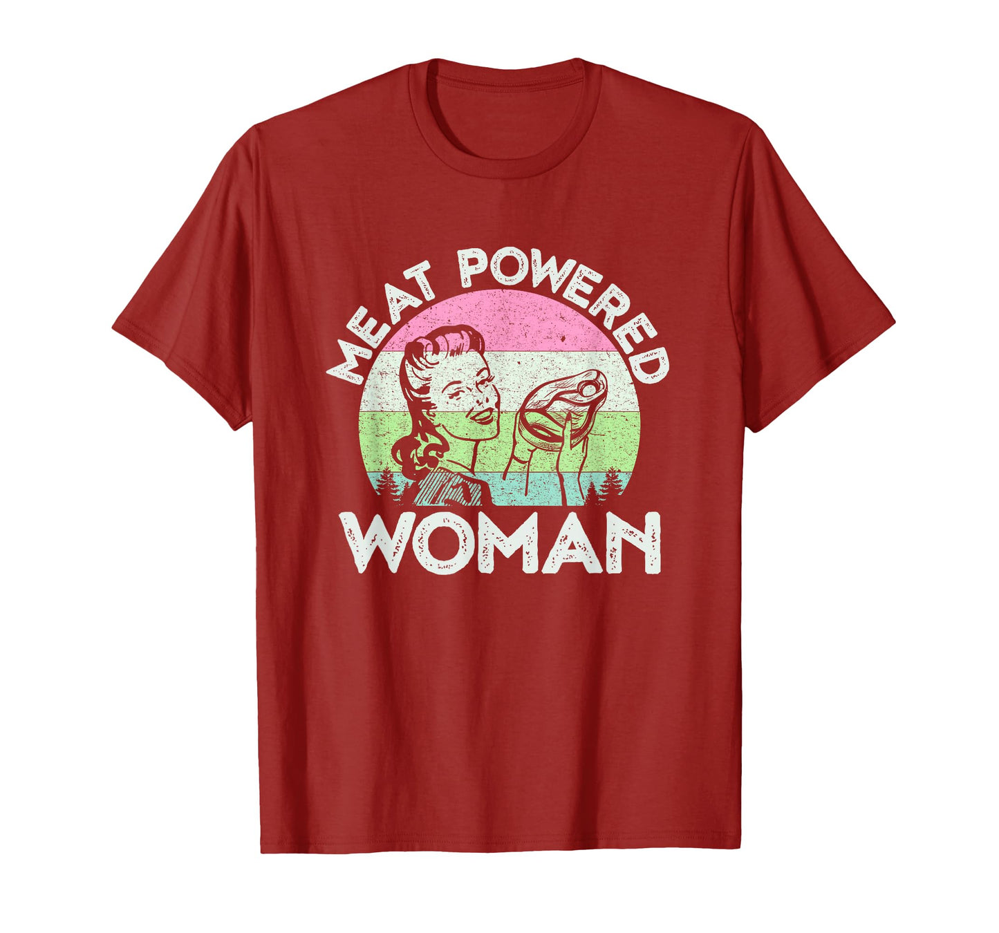 Vintage Meat Powered Woman Carnivore Meat Eater T-Shirt