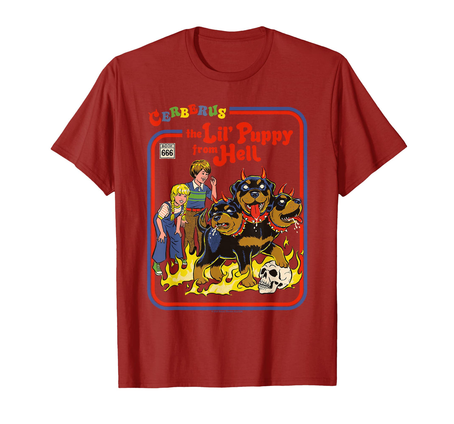 Cerberus Puppy Sarcastic Retro Vintage Funny Adult Humor T-Shirt