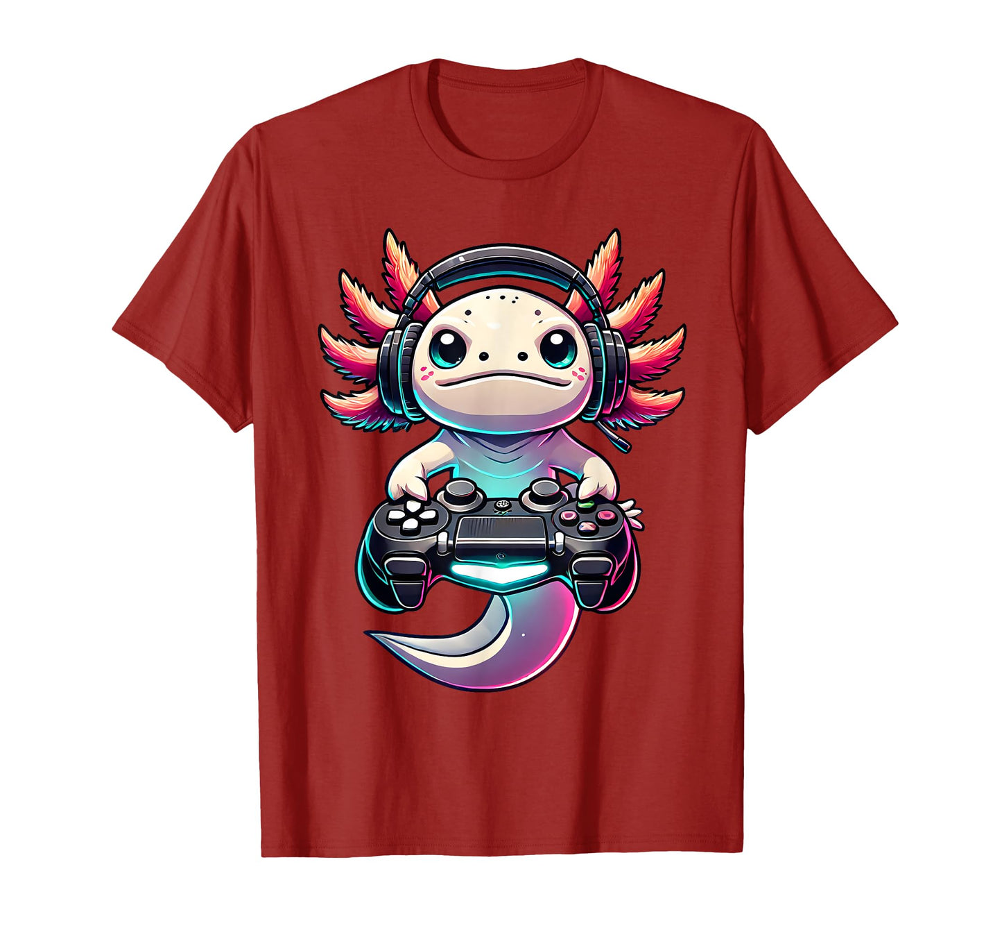 Funny Axolotl Retro Gamer Video Games Boys Girls Kids T-Shirt