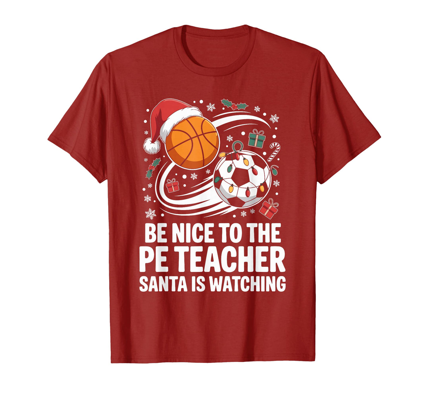 Funny PE Teacher Christmas Physical Education Xmas T-Shirt