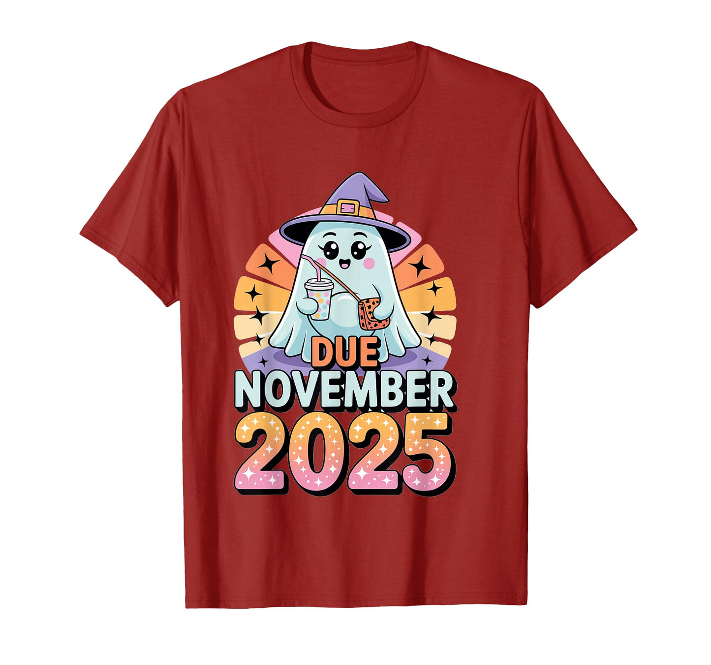 Halloween Pregnant Due November 2025 Mama Ghost Baby Mom T-Shirt