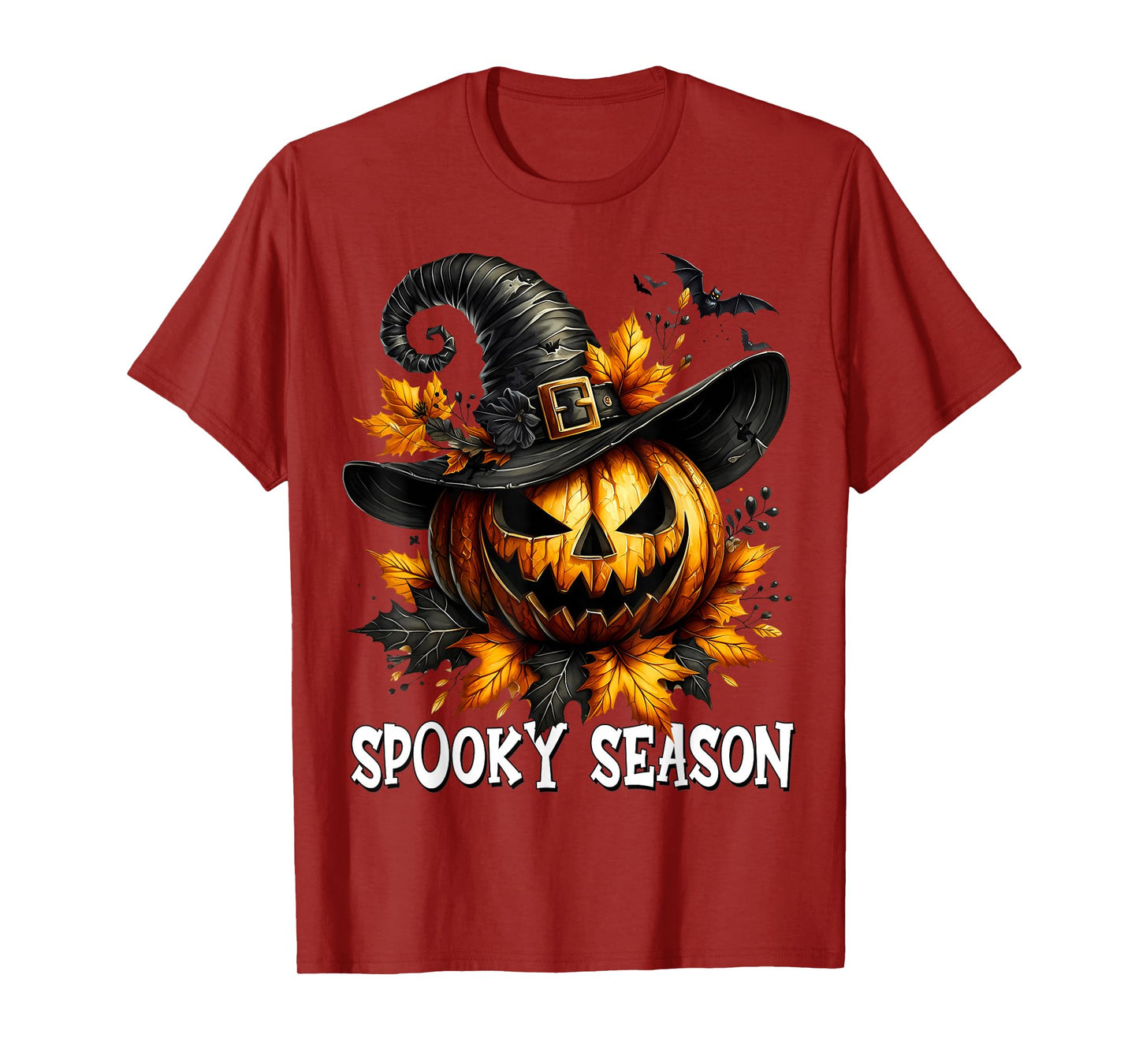 Jack O Lantern Pumpkin Witch Hat Halloween Spooky Season T-Shirt