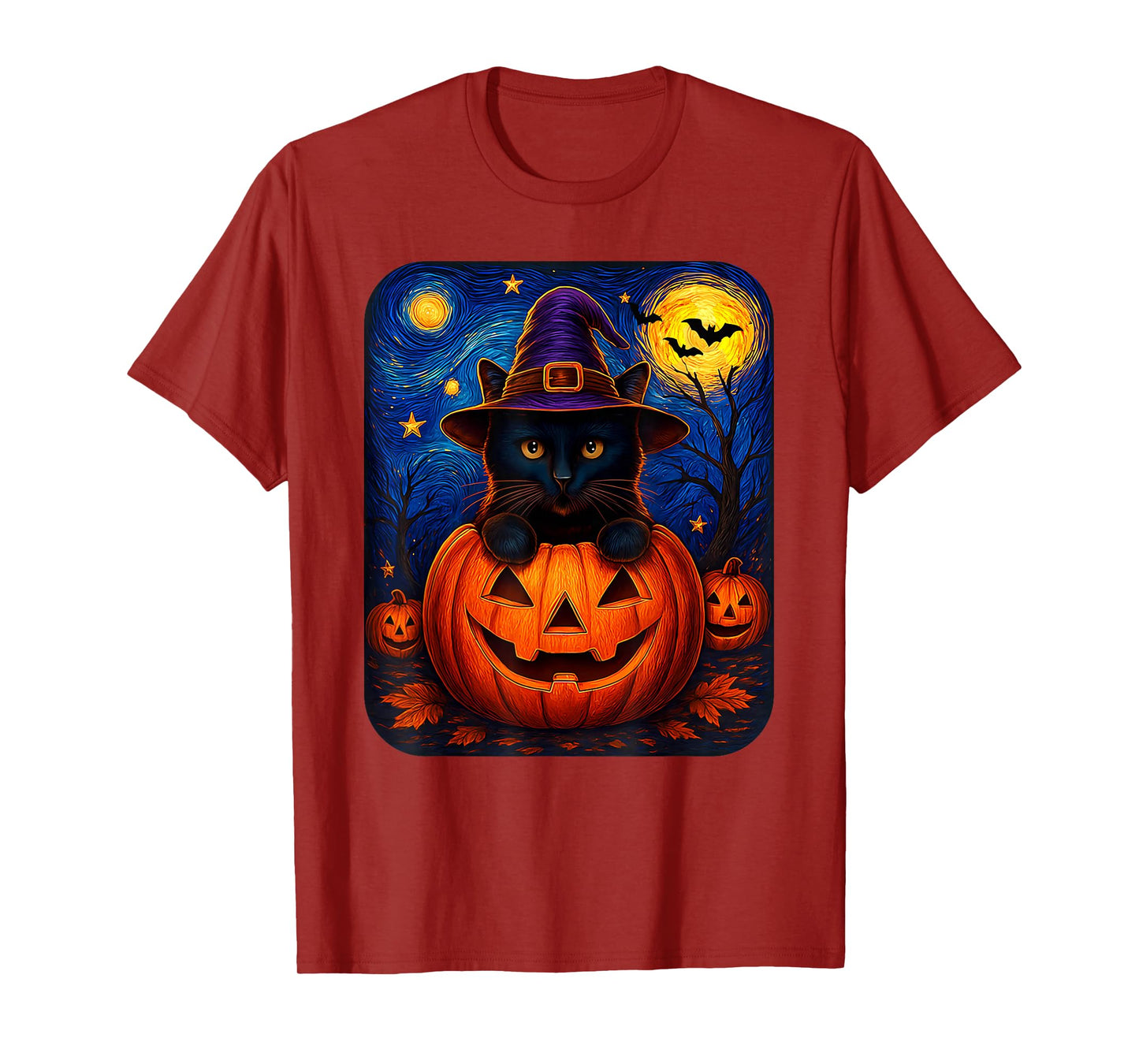 Cat Halloween Pumpkin Black Cat T-Shirt