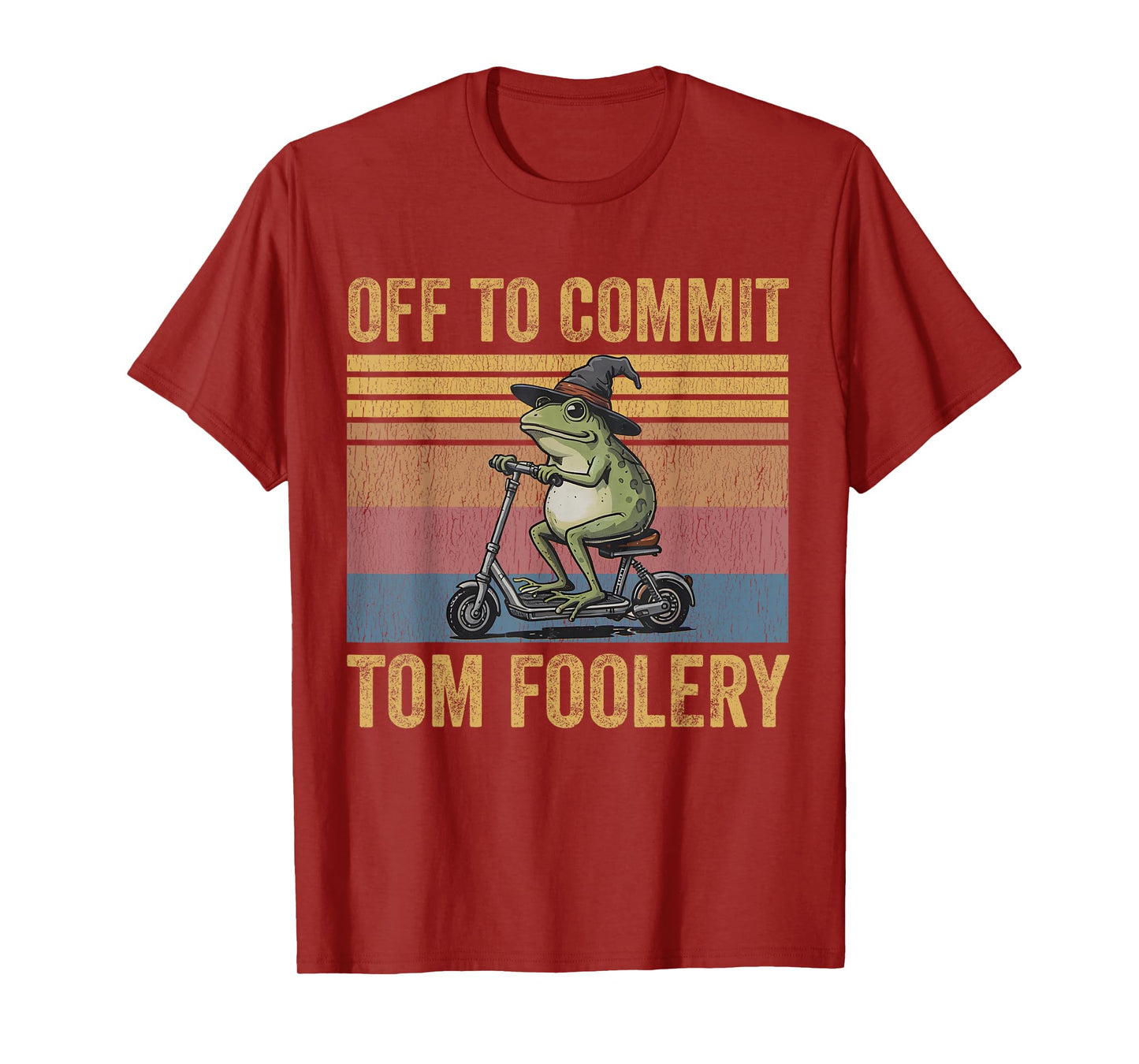 Off To Commit Tom Foolery Vintage Frog Toad Wizard T-Shirt