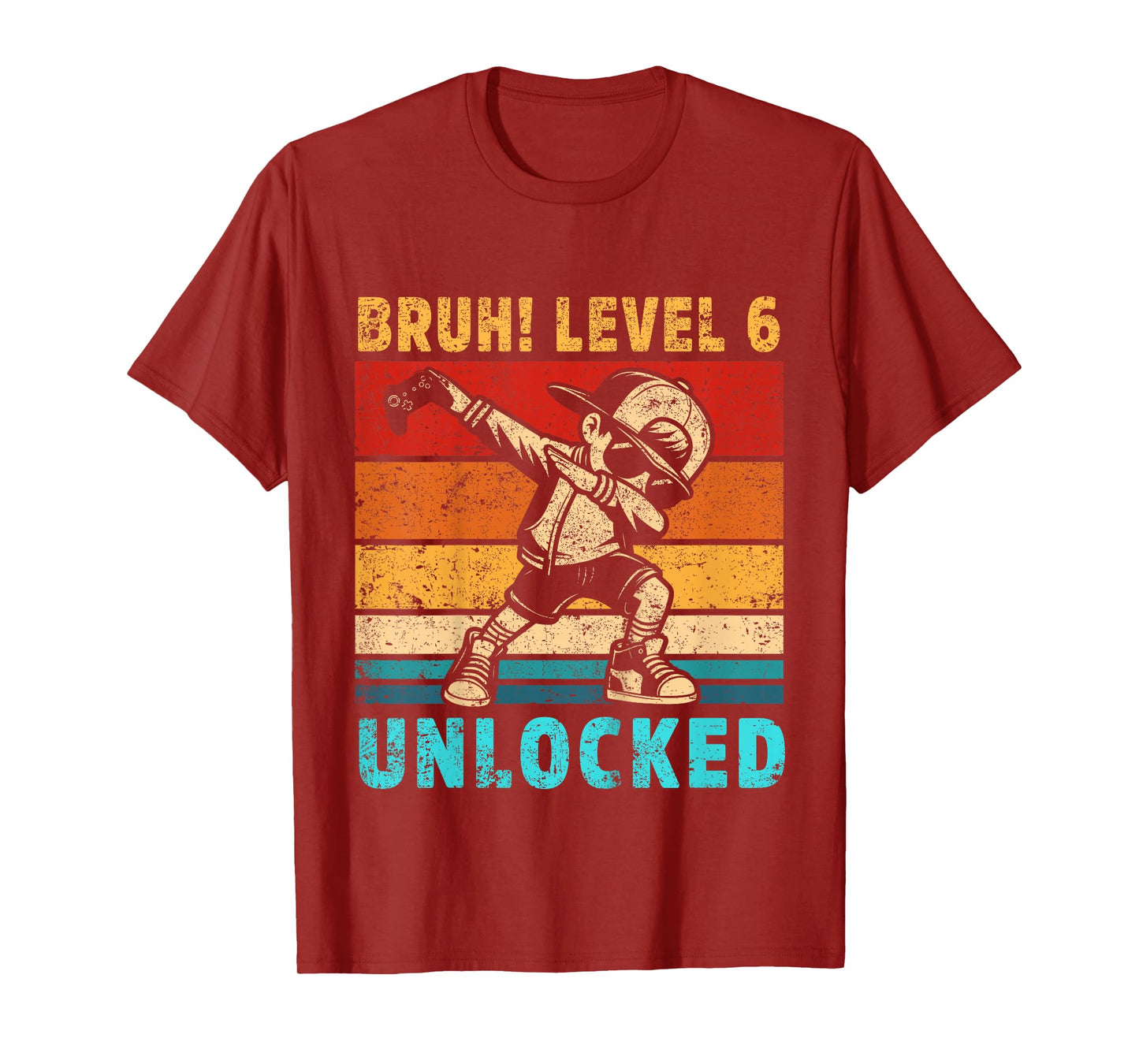 Kids 6 Year Old Birthday Dabbing Boy Bruh 6th level unlocked T-Shirt