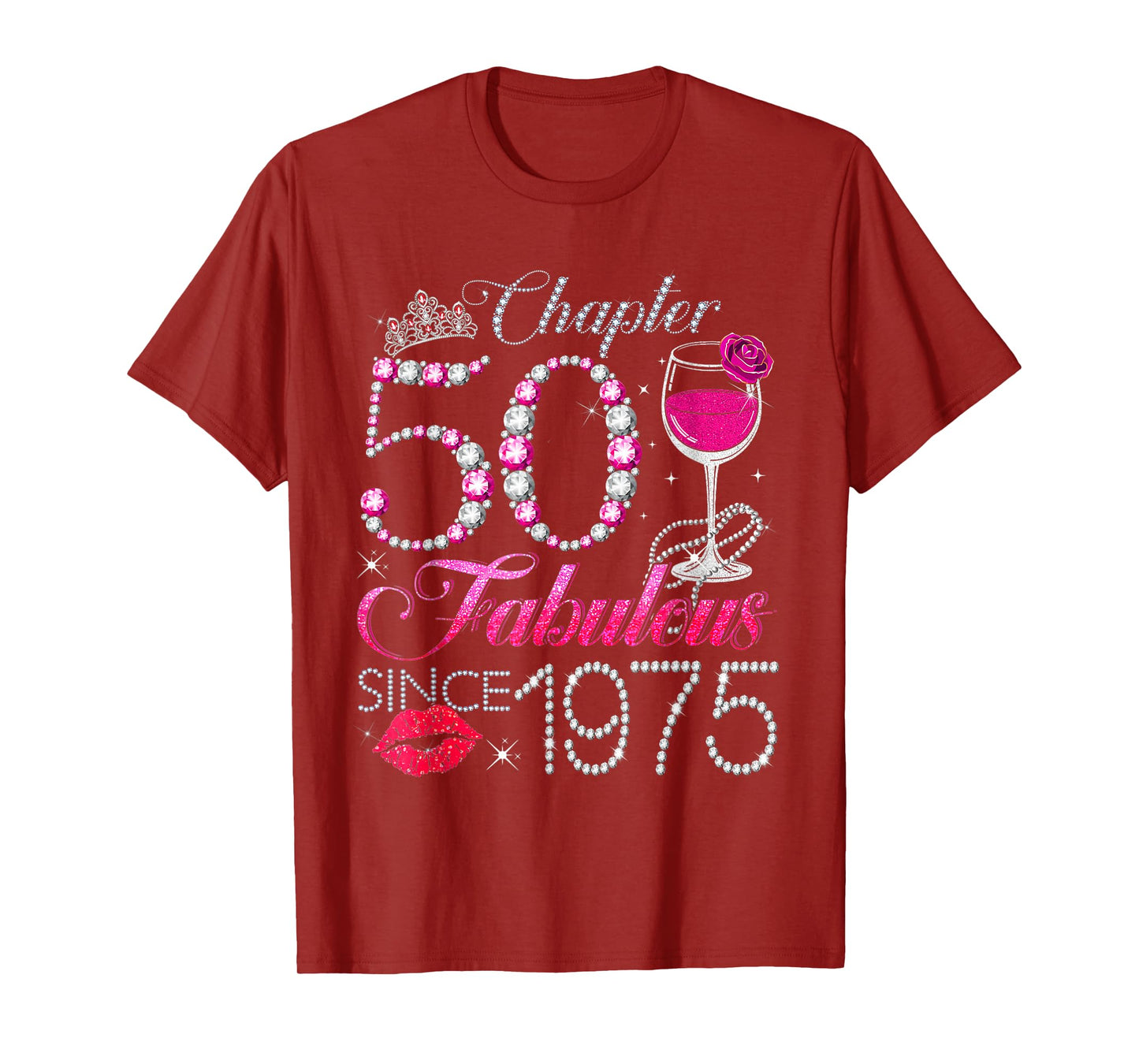 Chapter 50 Fabulous Since 1975 50th Birthday Queen Diamond T-Shirt