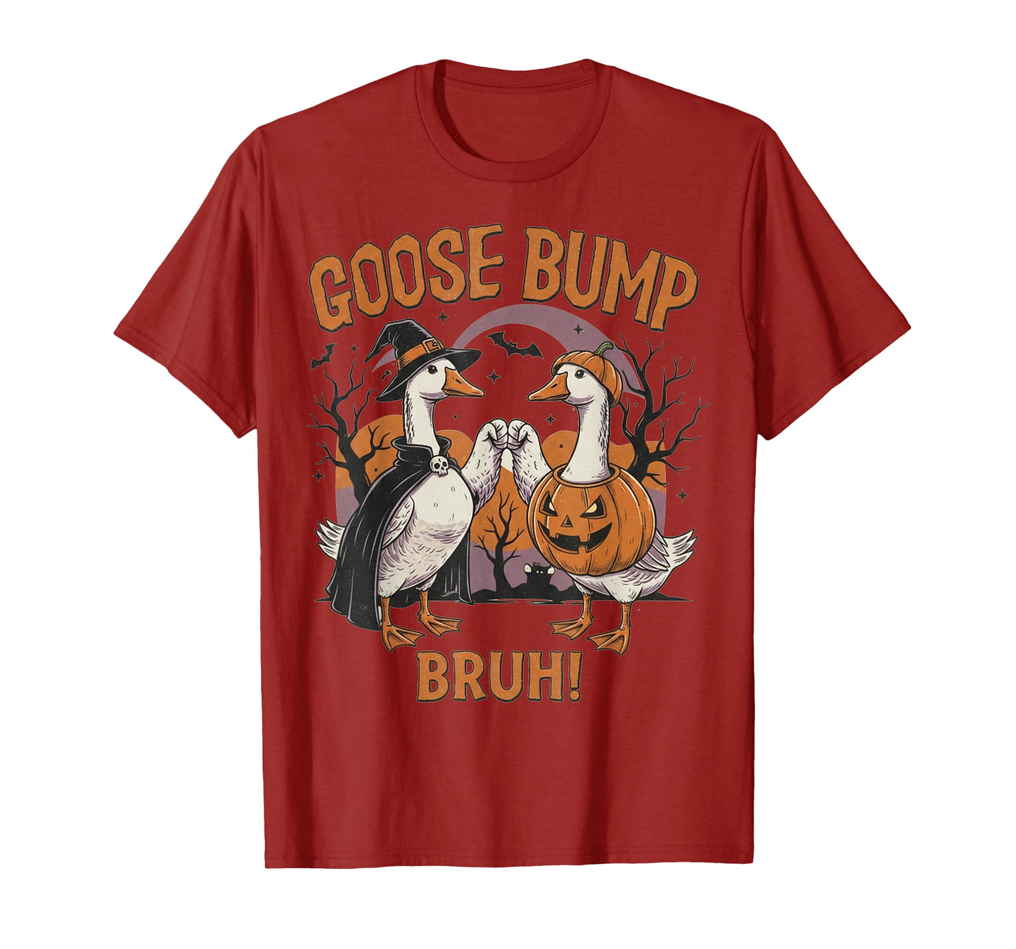 Halloween Goose Bump Pumpkin Costume Funny Spooky Goose T-Shirt