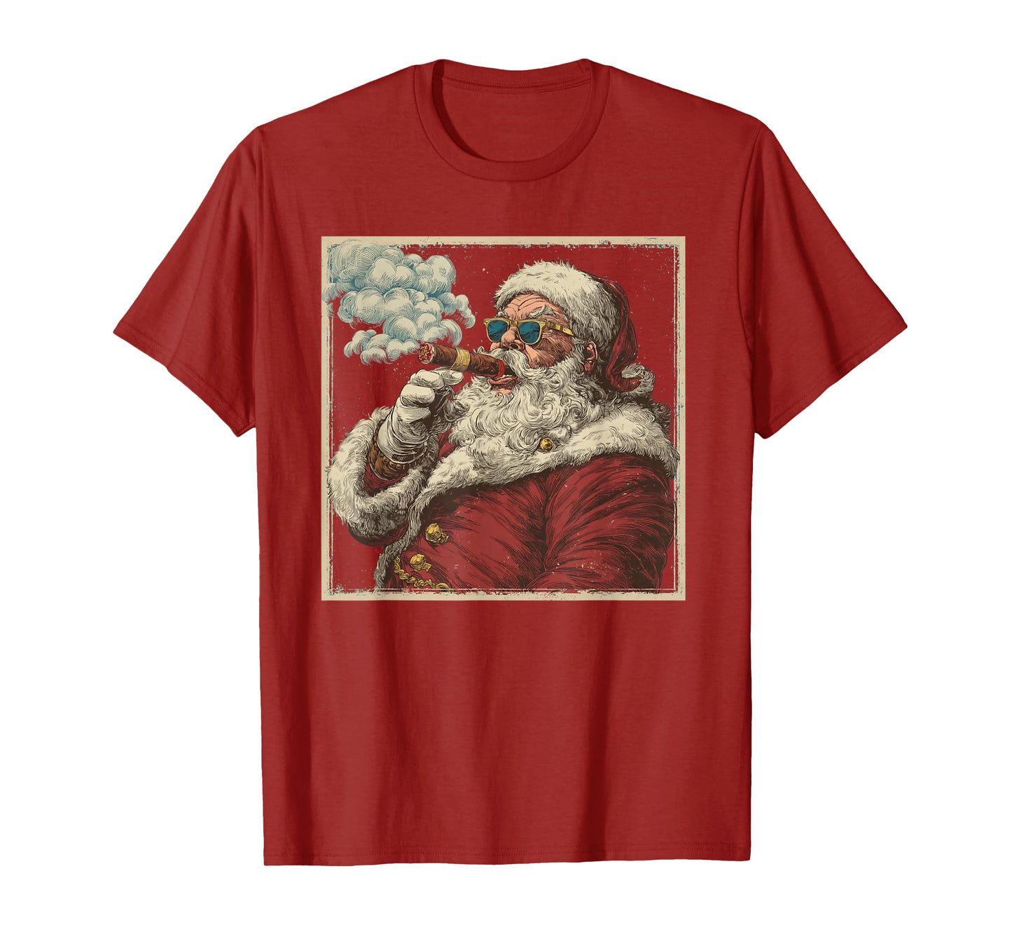 Awesome Cigar Santa Graphic T-Shirt