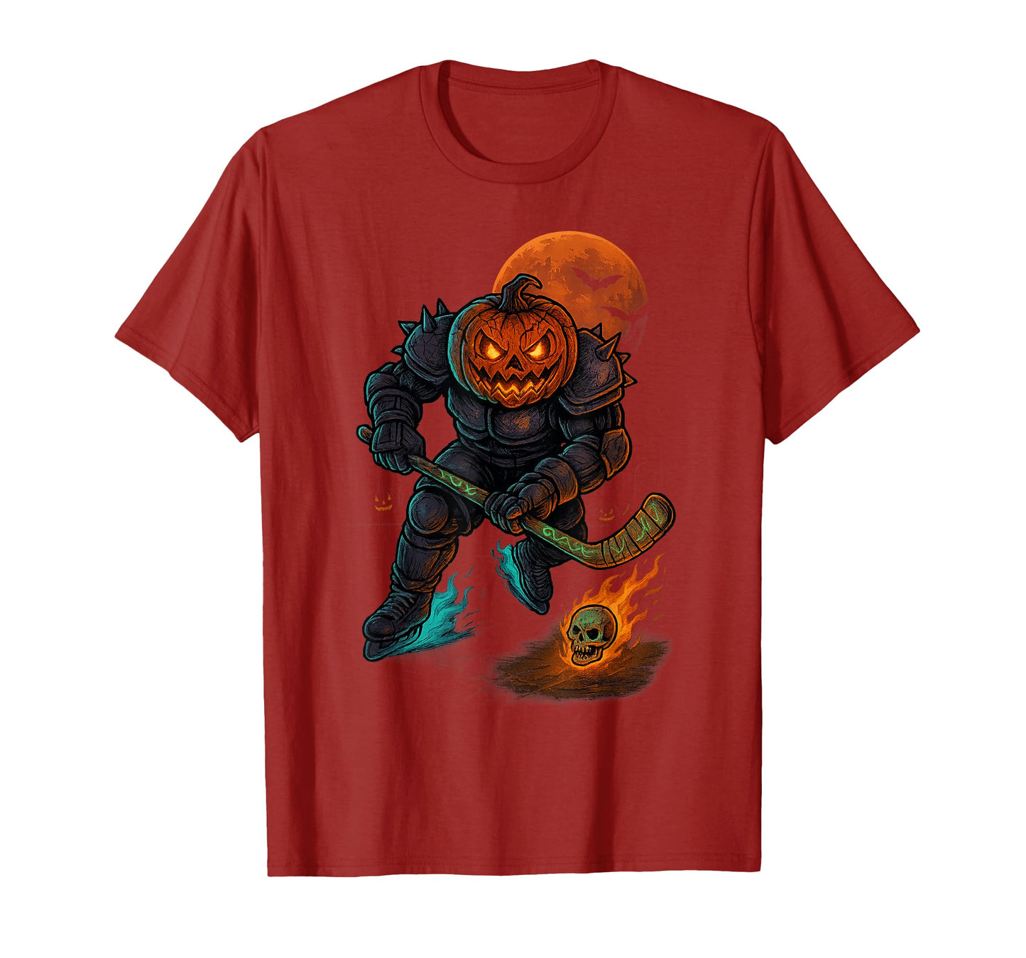 Skeleton Ice Hockey Halloween Sport Costume Men Boys Kids T-Shirt