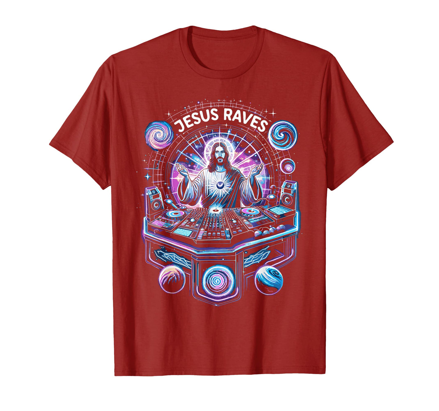 Jesus Raves, Divine Christian Techno DJ T-Shirt