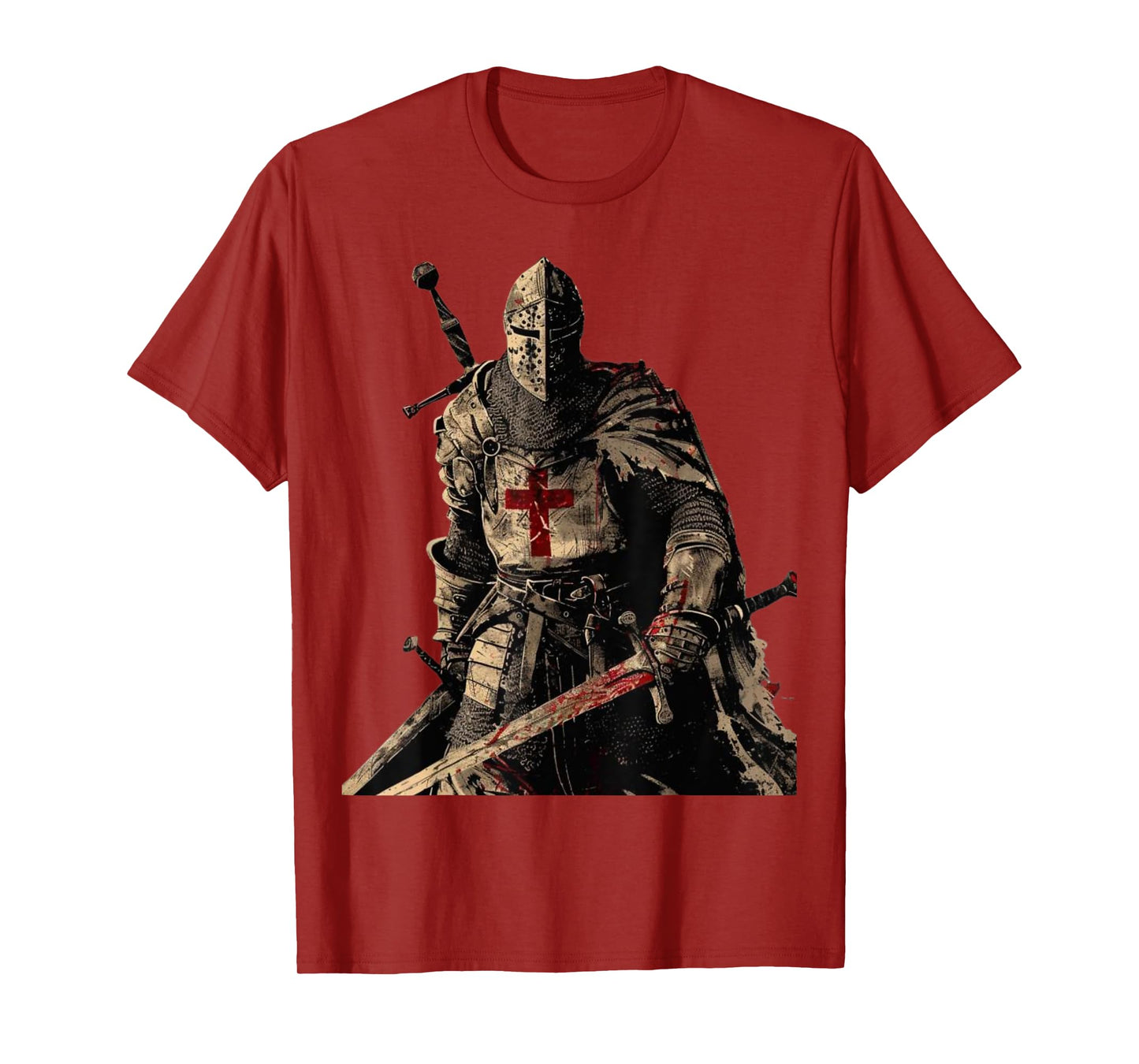 Knight Christian Templar Warrior Of God Crusader Gift T-Shirt, Small, Black