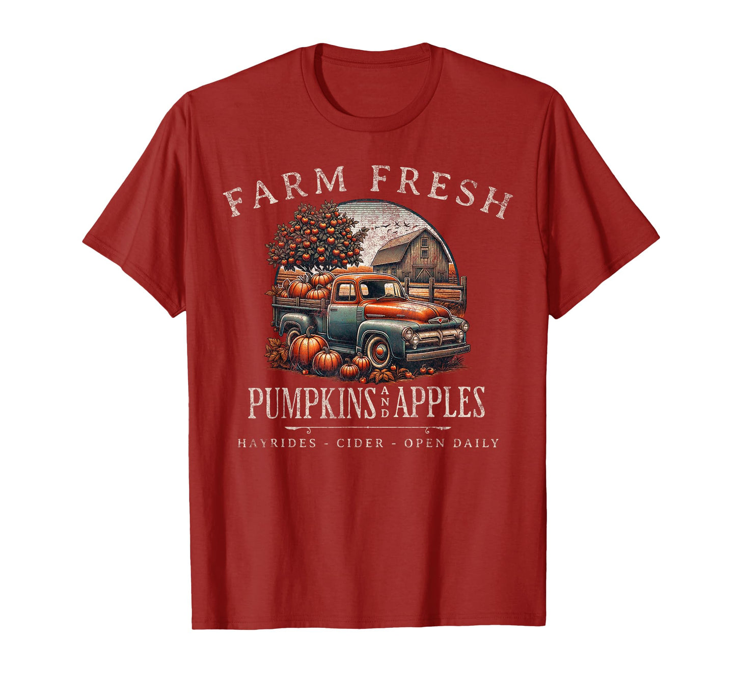 Farm Fresh Pumpkins Apple Orchard Pumpkin Patch Rustic Fall T-Shirt