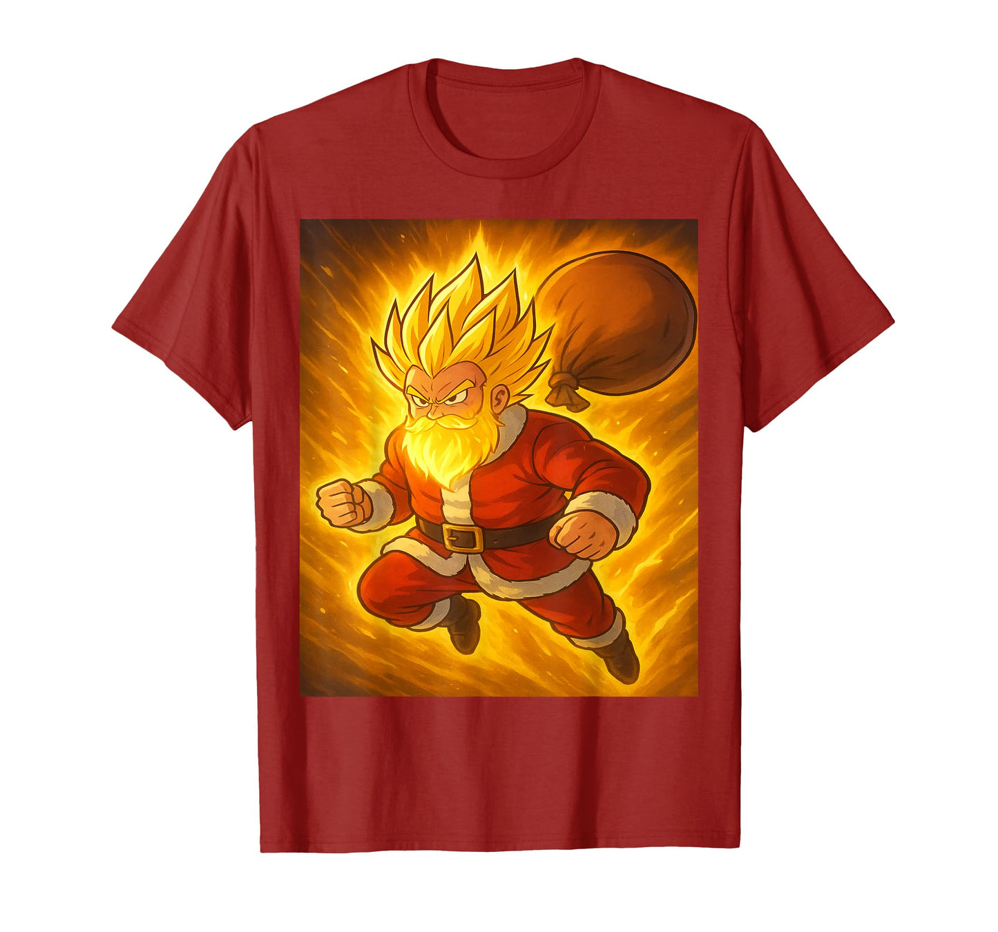 Super Powered Santa Anime Meme T-Shirt