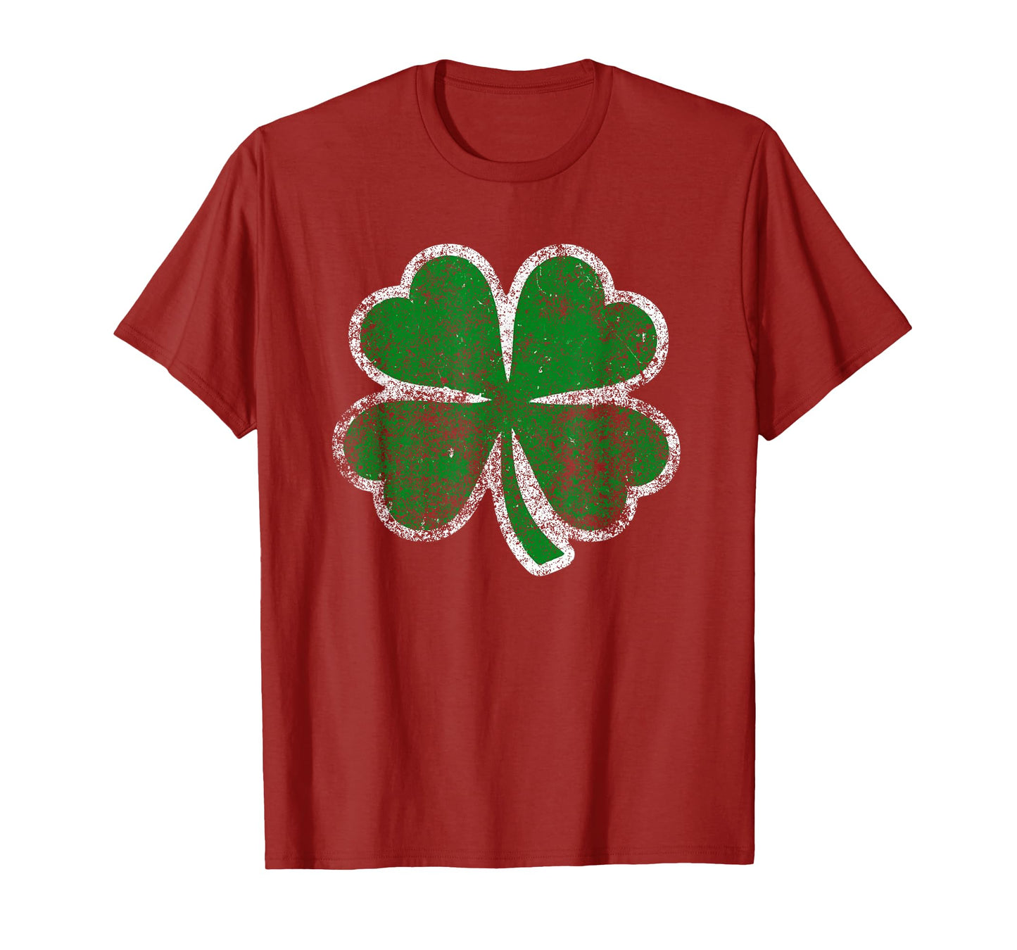 Four Leaf Clover Vintage Heavy Distressed Saint Patrick Day T-Shirt