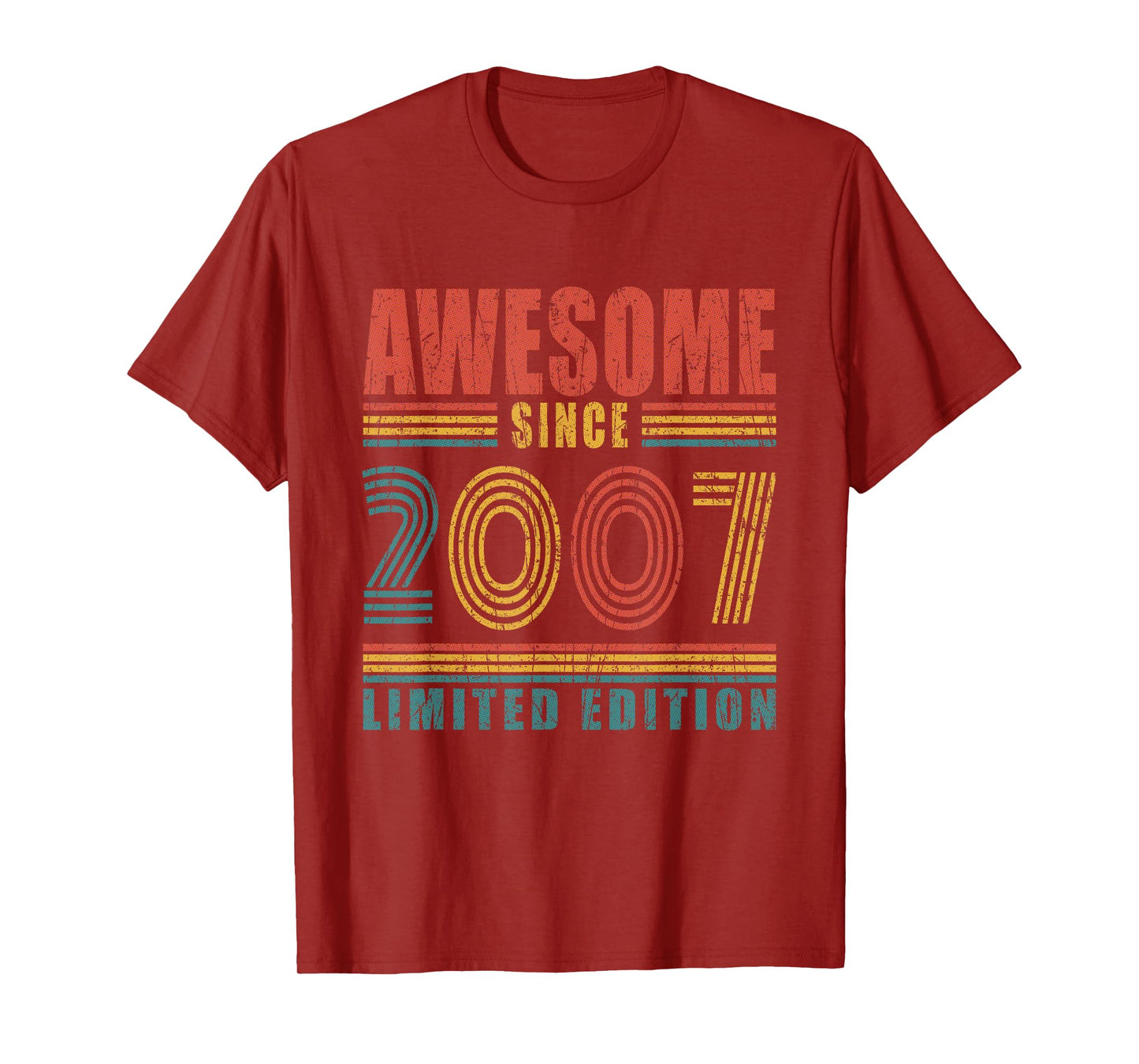 18th Birthday Awesome Since 2007 Vintage 18 Birthday T-Shirt
