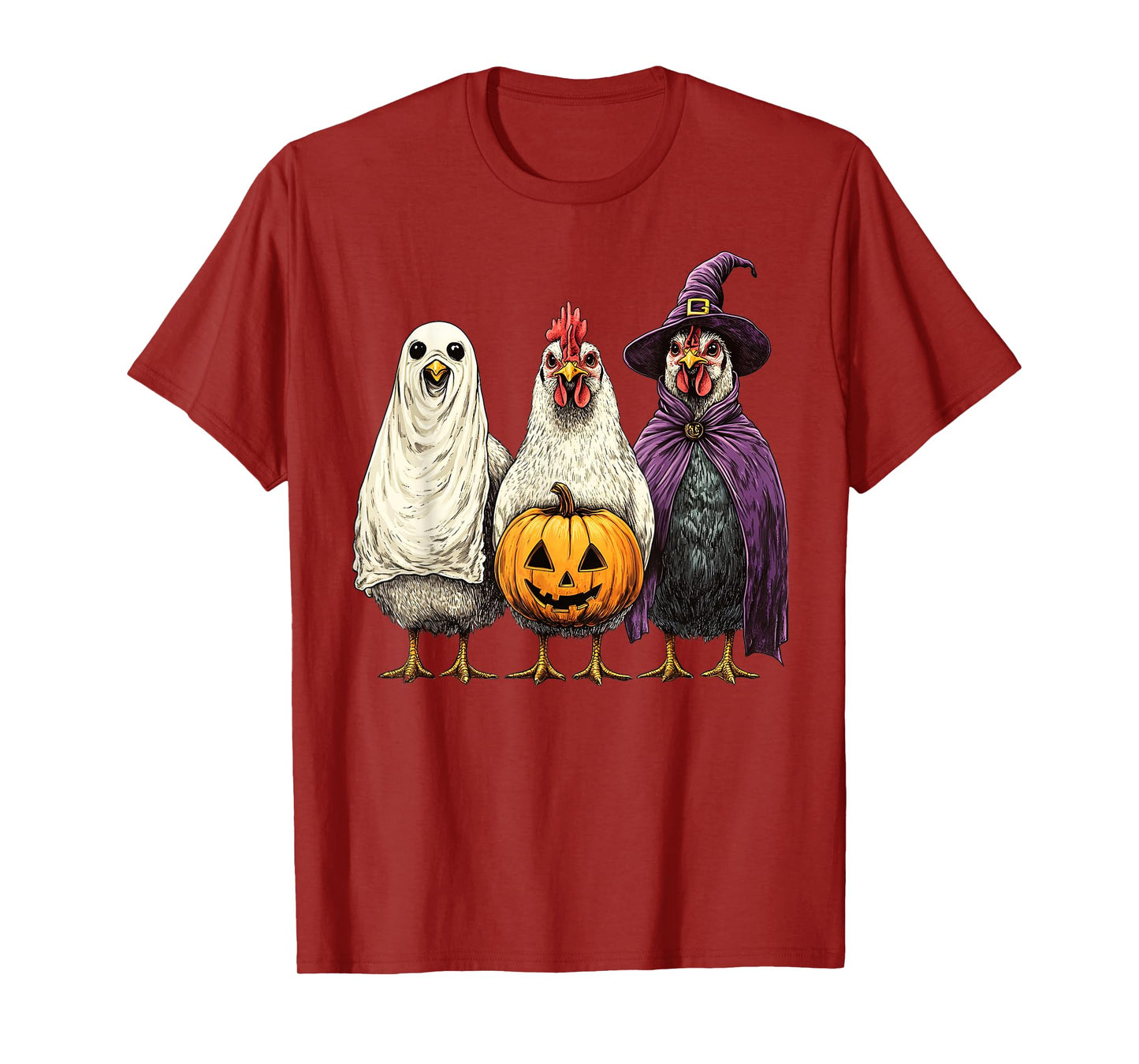 Poultrygeist Chicken Ghost Spooky Season Funny Chicken Witch T-Shirt