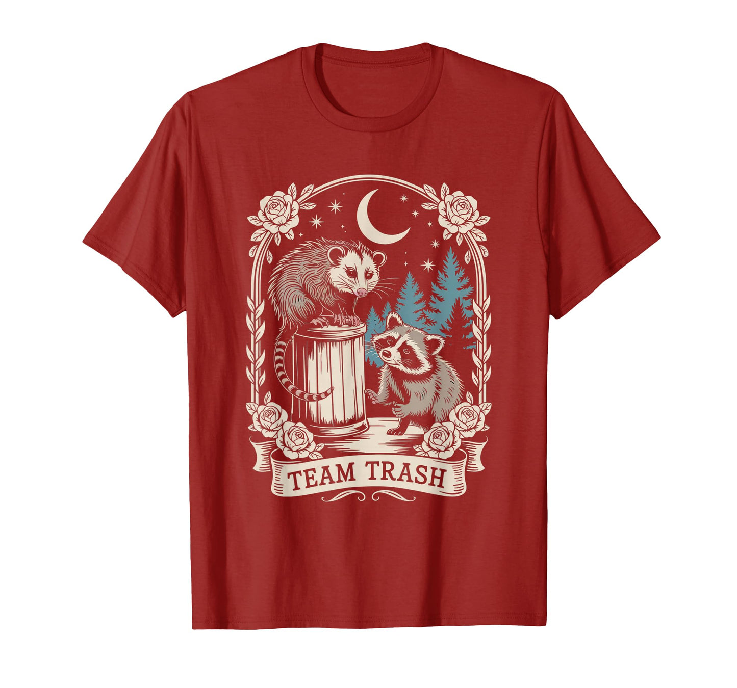 Team Trash Raccoon Possum Vintage Tarot Card Funny Racoon T-Shirt