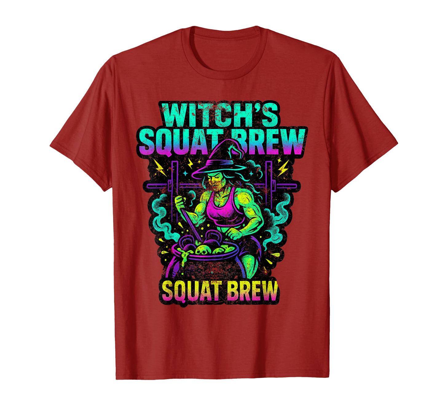 Witches Squat Brew Leg Day Glutes Old School 90's Retro Gym T-Shirt