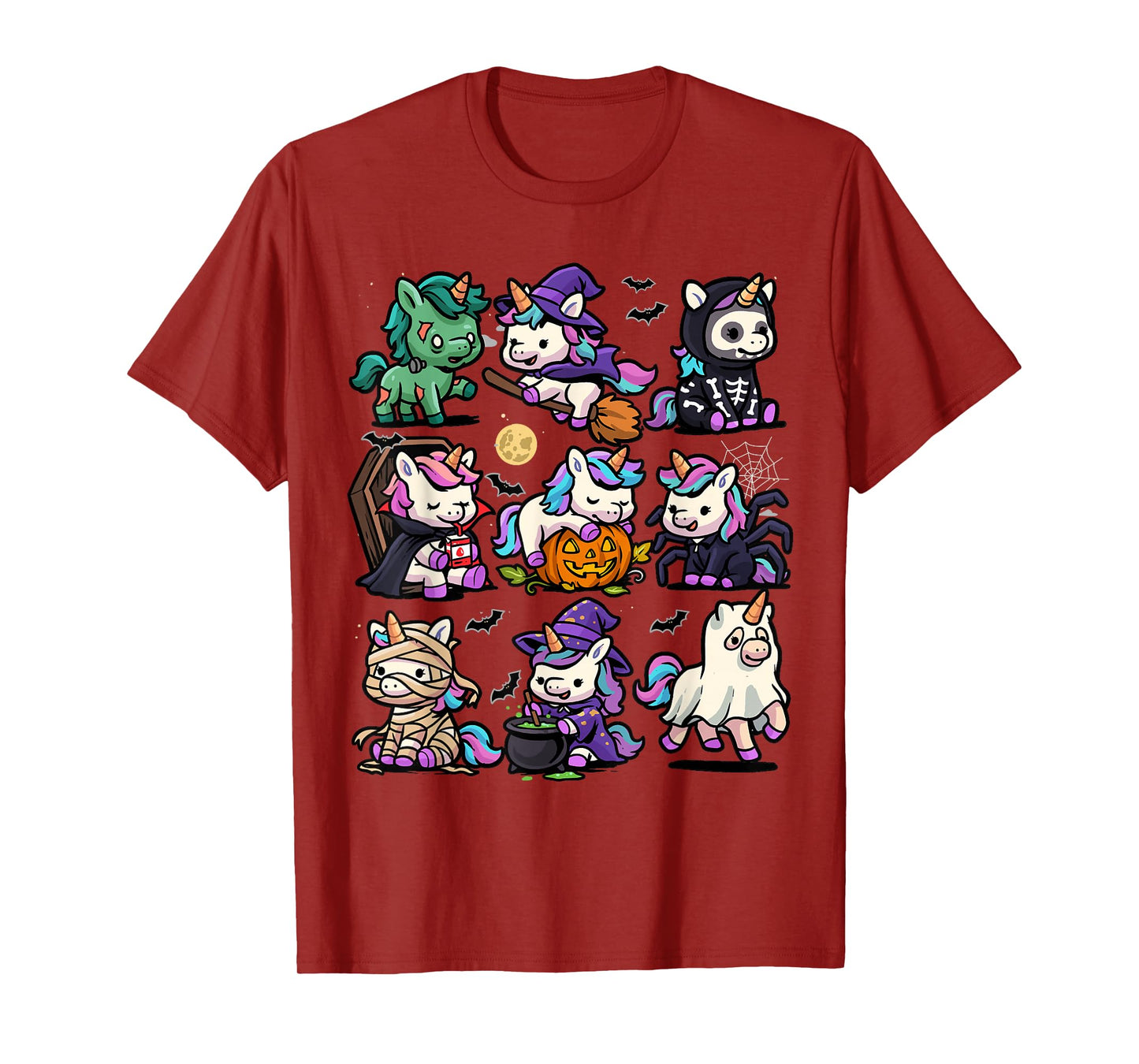 Spooky Unicorns Halloween Creepy Unicorn Vampire Zombie T-Shirt