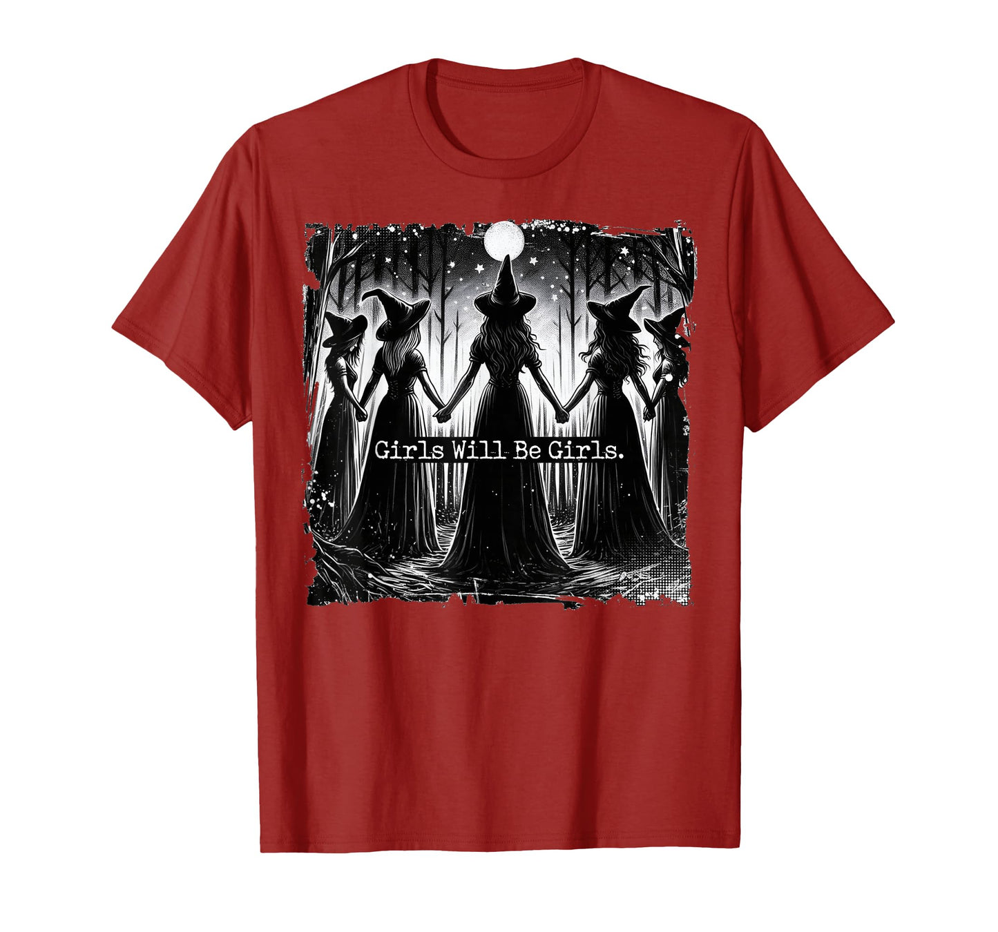 Halloween Spooky Witch Girl Will Be Girls Feminist Women T-Shirt