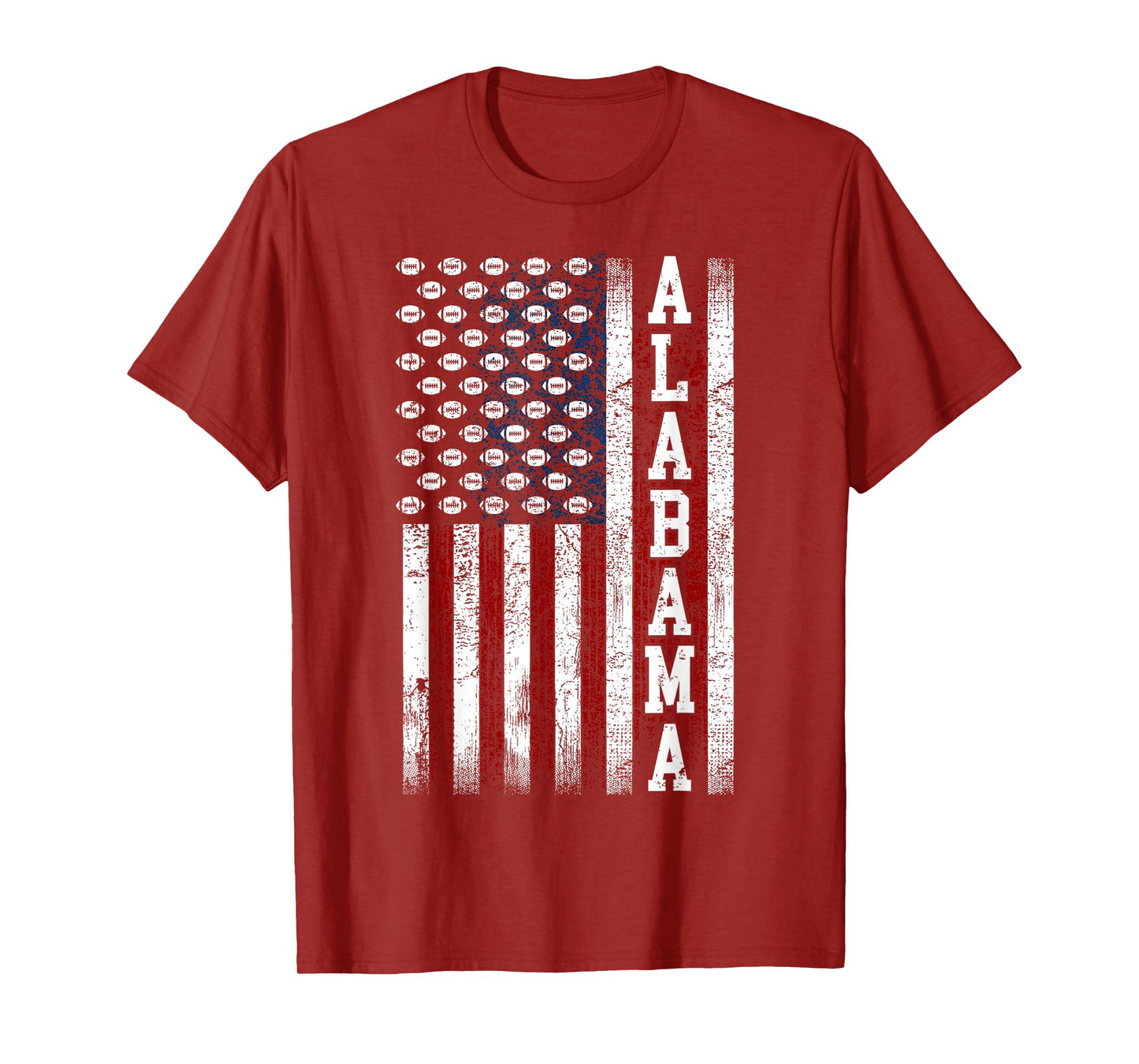 Patriotic USA Flag Alabama Football Season Party Men Women T-Shirt