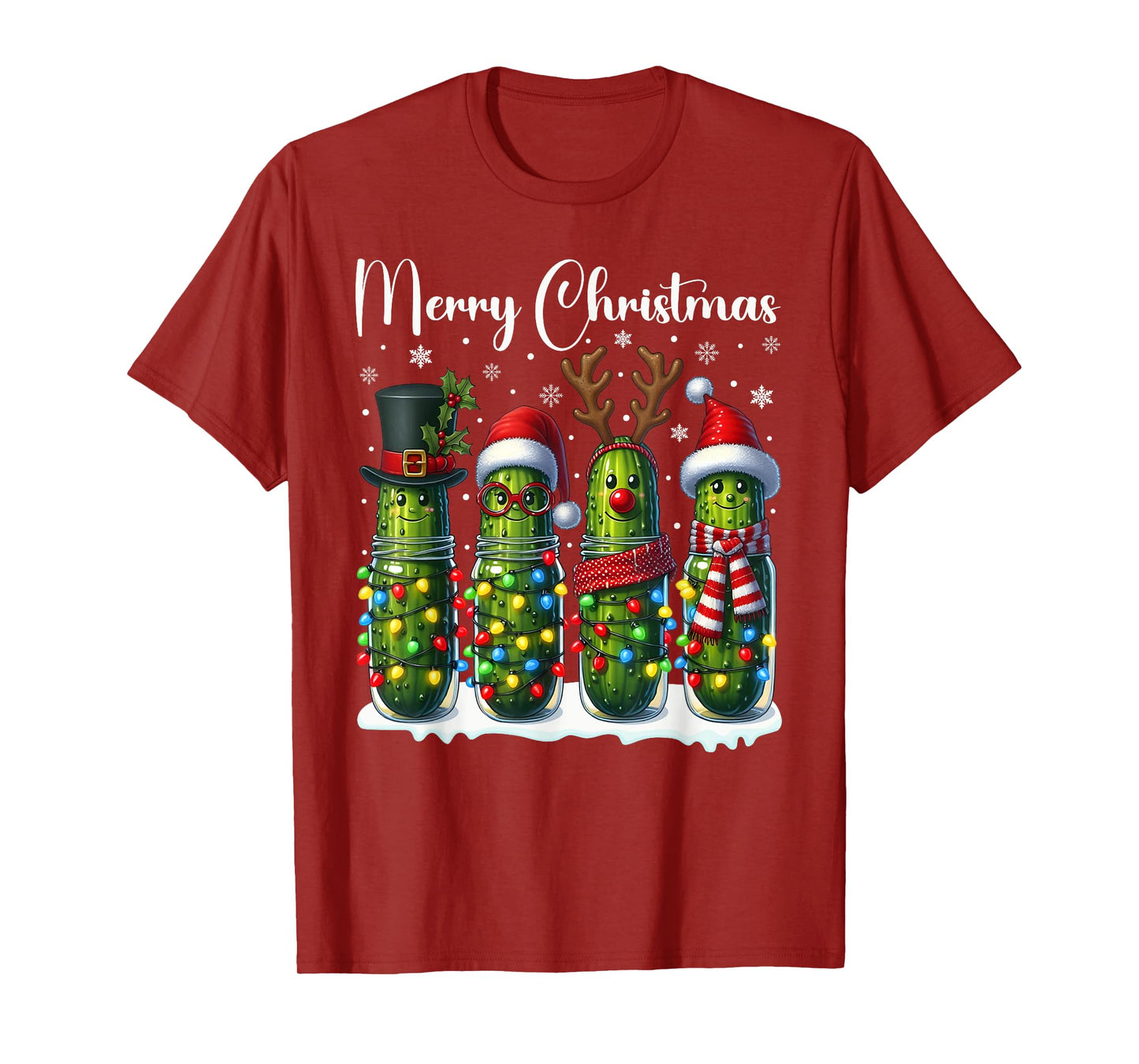 Funny Cucumbers Christmas Pajama Holiday Outfit Pickles T-Shirt