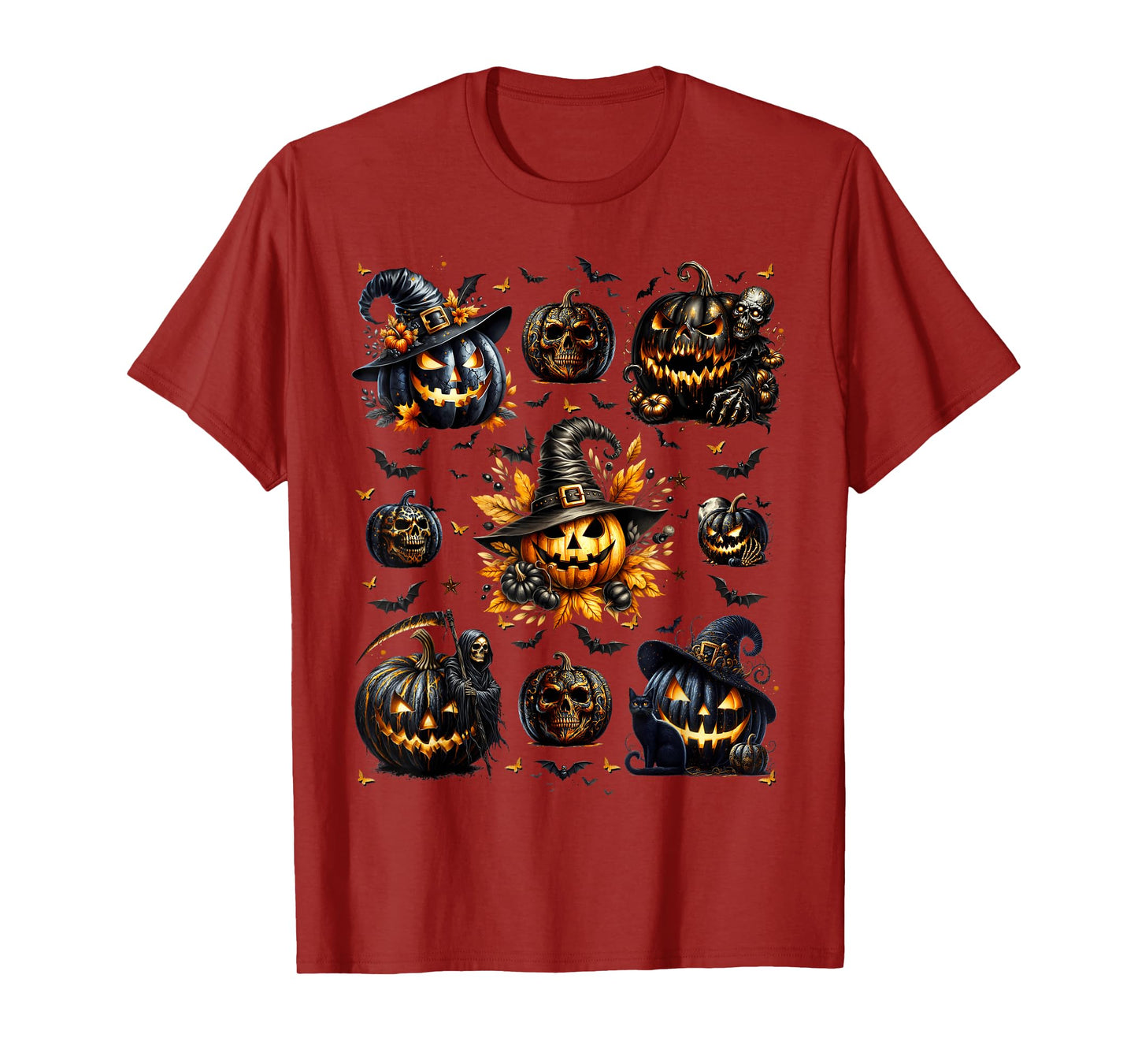 Unique Halloween Pumpkin Witch for Women Fall Spooky Season T-Shirt