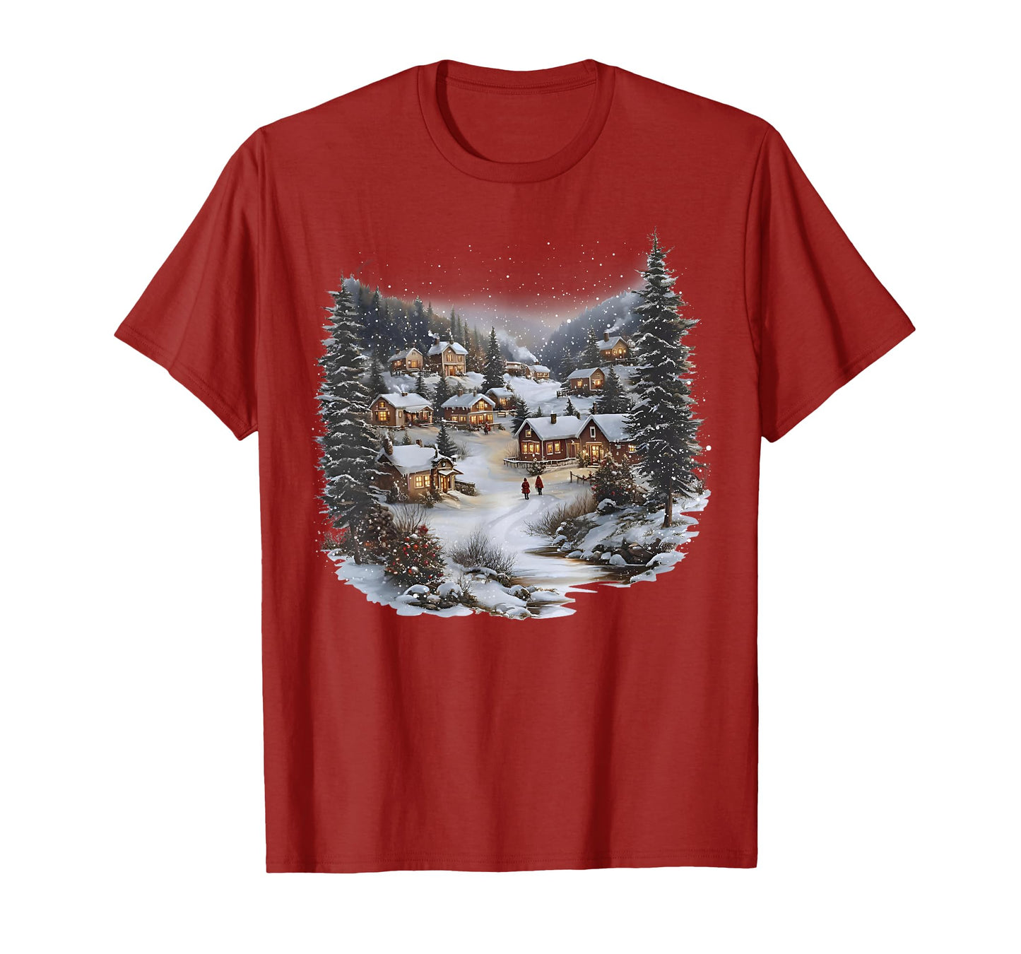 Christmas Village Town Holiday Winter Scene Festive Family T-Shirt