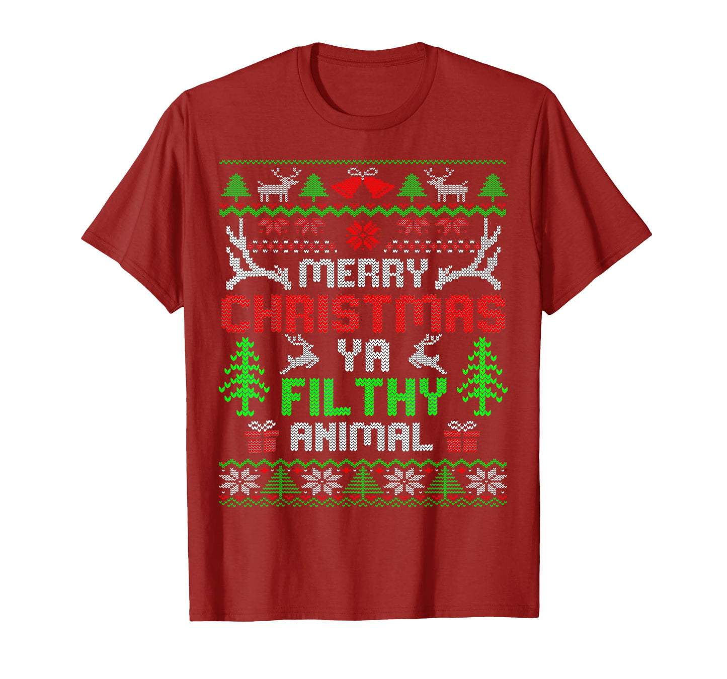 Merry Christmas Animal Filthy Ya Xmas Pajama T-Shirt