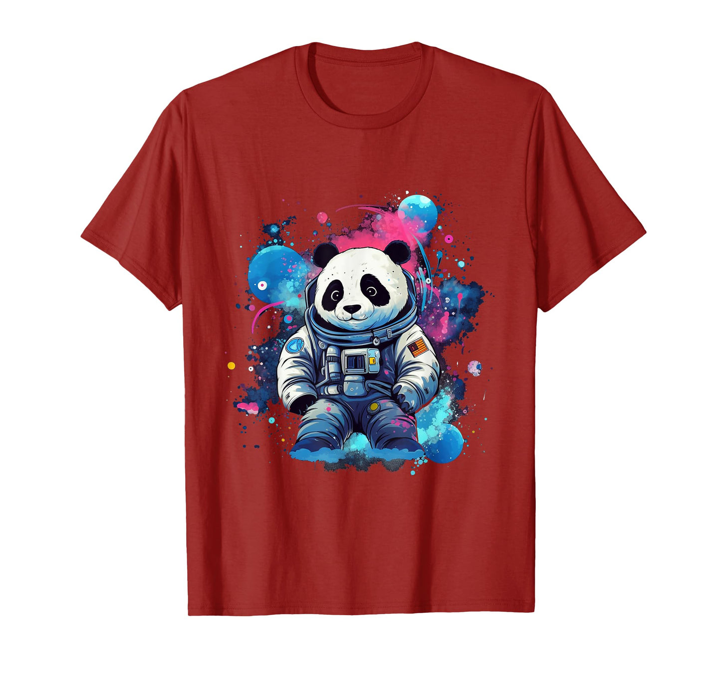 Panda Astronaut Floating Through Outer Space Pandas T-Shirt