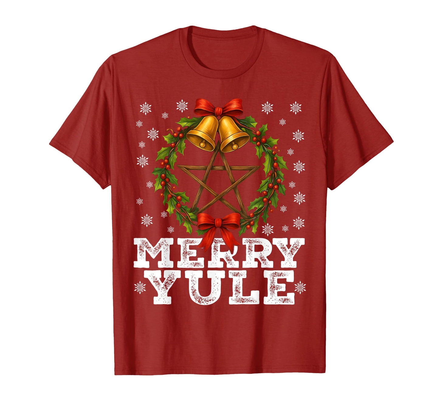 Merry Yule Wreath Winter Solstice Merry Christmas Women Men T-Shirt