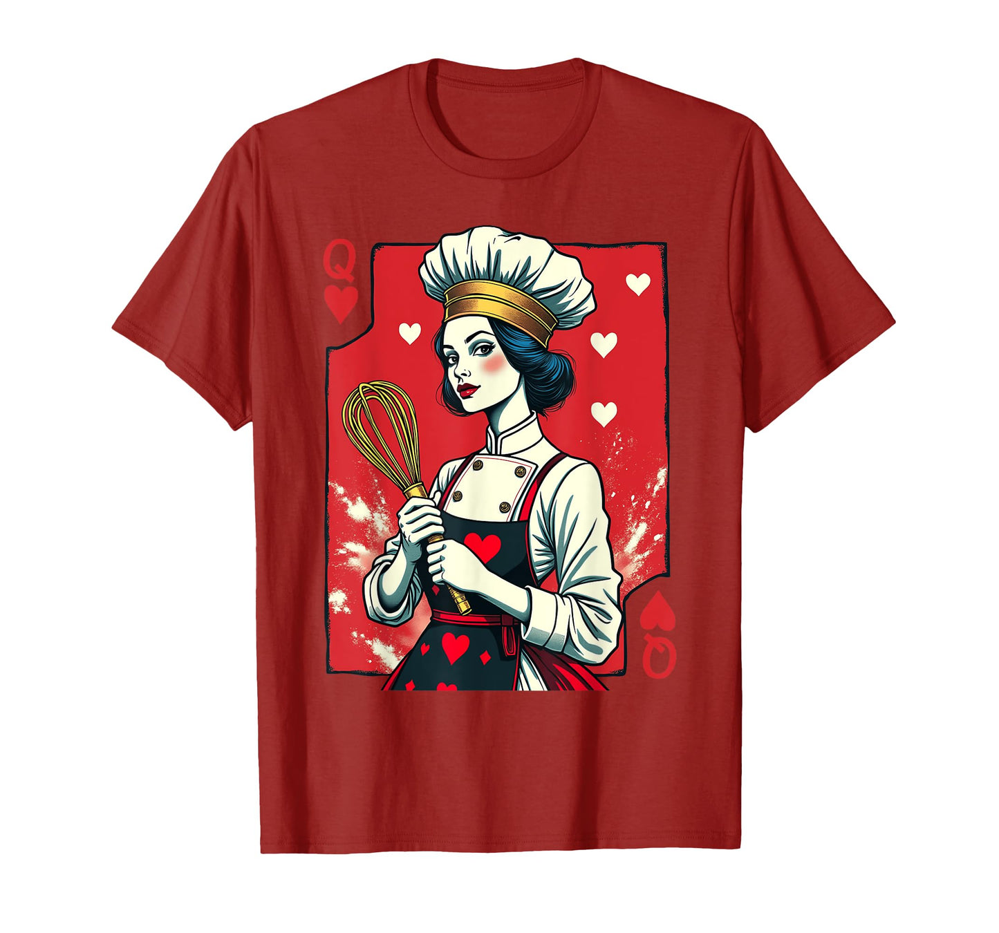 Baking Queen Of Tarts Playing Card Baker Cupcakes Whisk T-Shirt