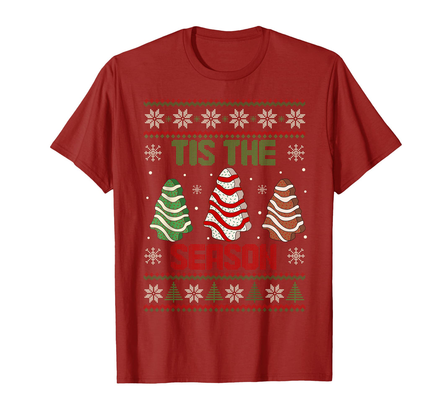 Tis The Season Christmas Tree Cakes Debbie Holiday T-Shirt