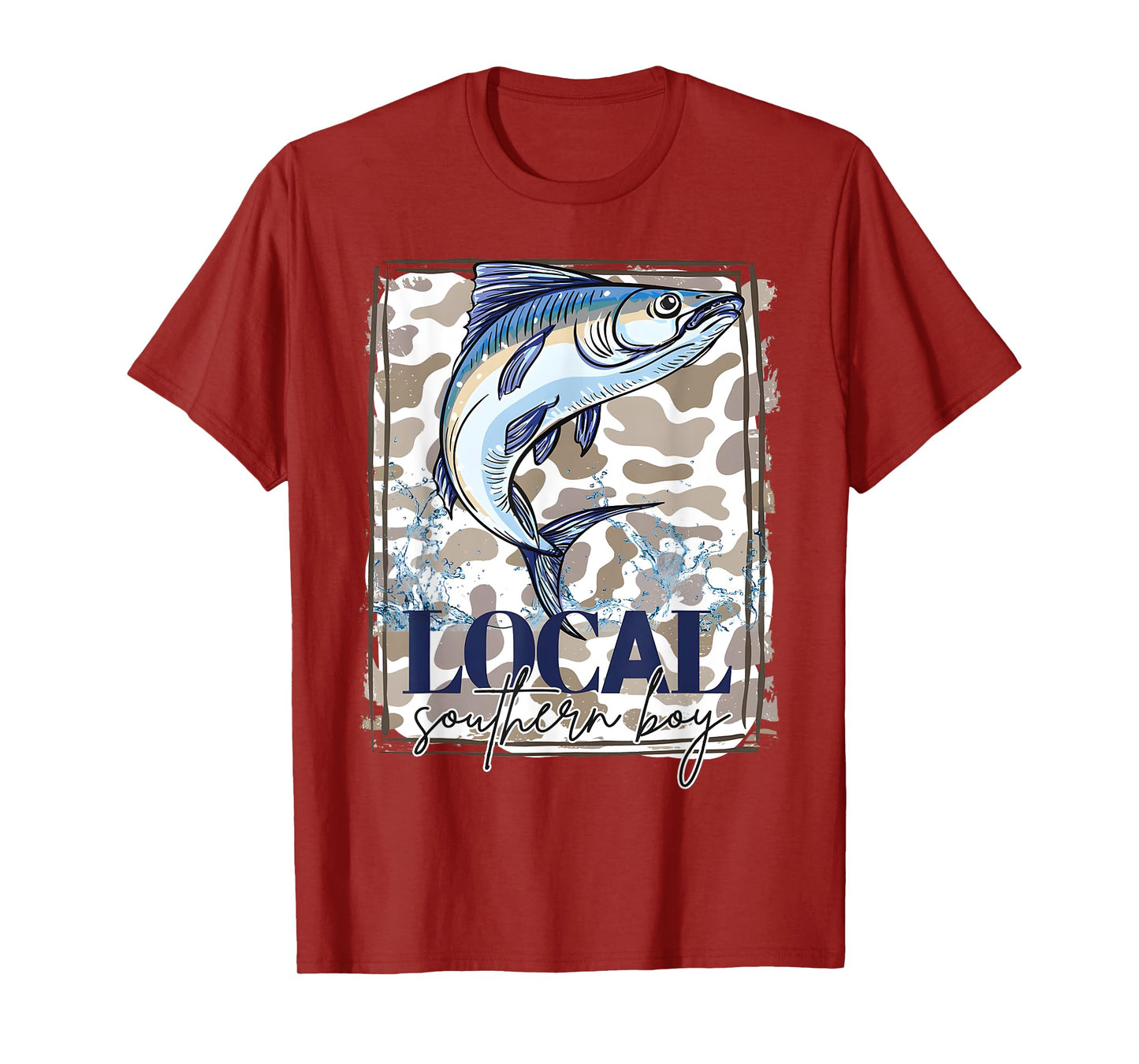 Local Southern Boy Fishing Camouflage Old Camo T-Shirt