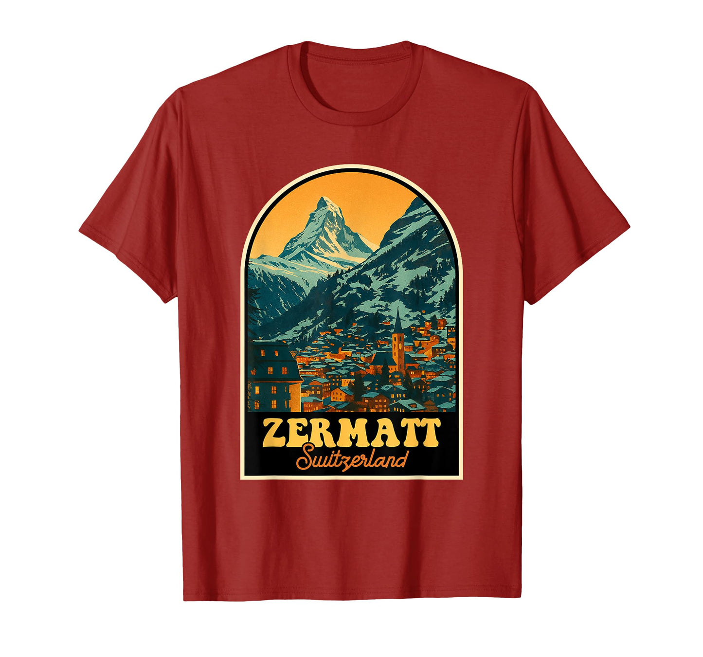 Zermatt Switzerland Vintage Matterhorn Mountain Travel T-Shirt