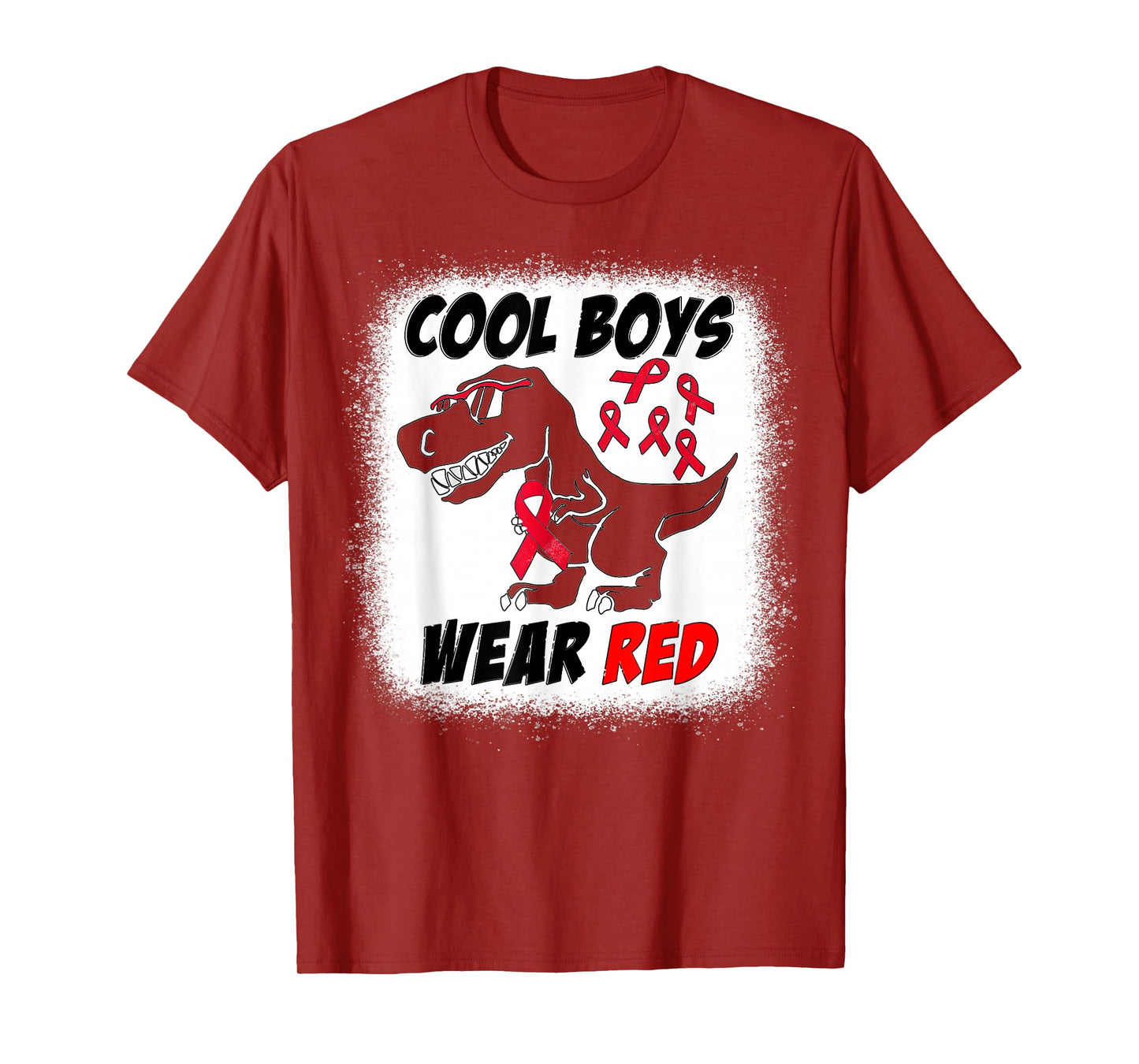 Cool Boys Wear Red For Red Ribbon Week T-Rex Dino Boys Kids T-Shirt
