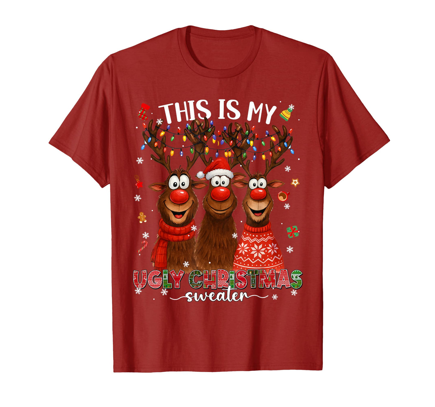 This is My Ugly Sweater Ruldolph Christmas Xmas Men T-Shirt
