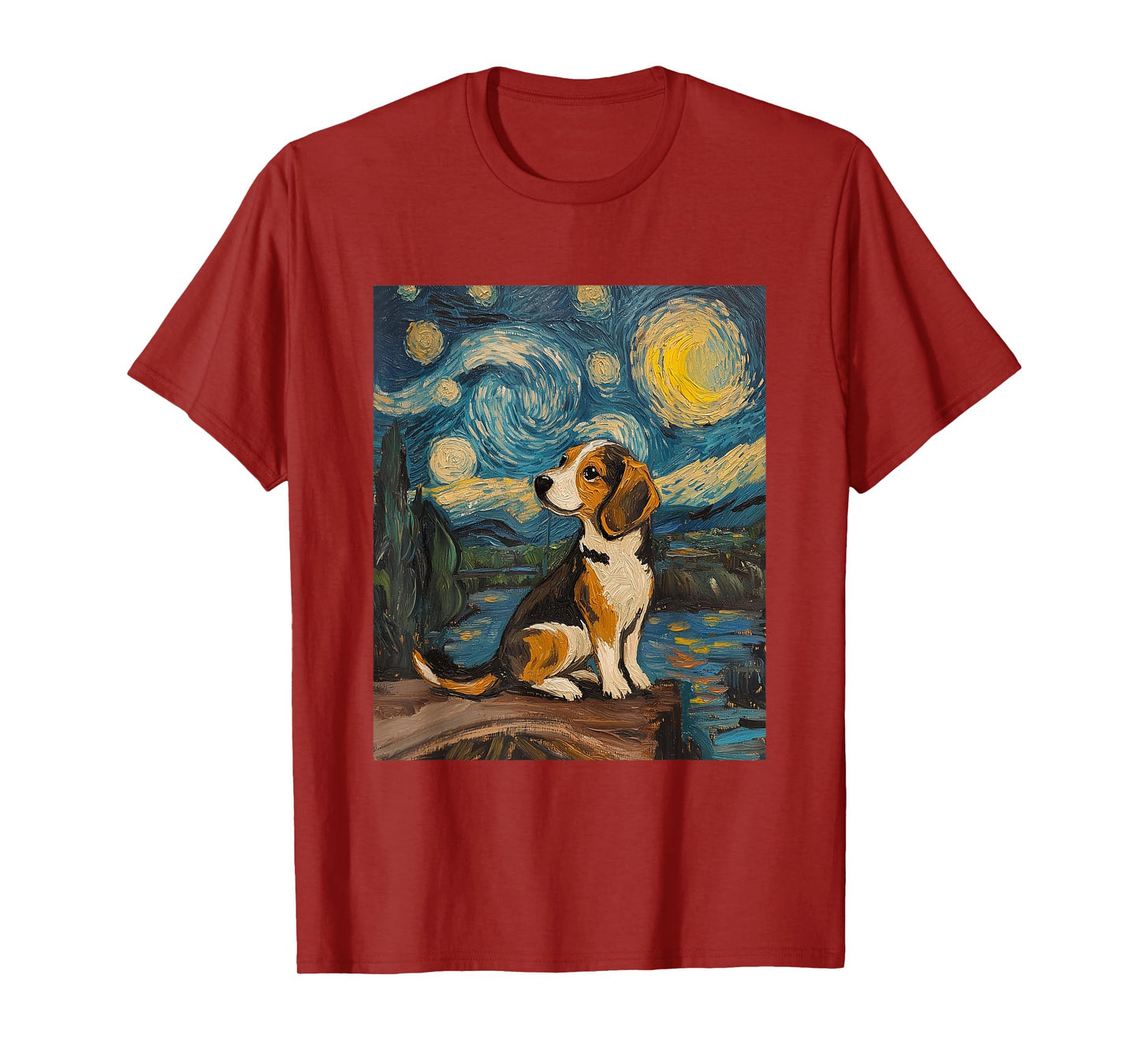 Beagle Dog - Van Gogh Style - Starry Night Graphic T-Shirt