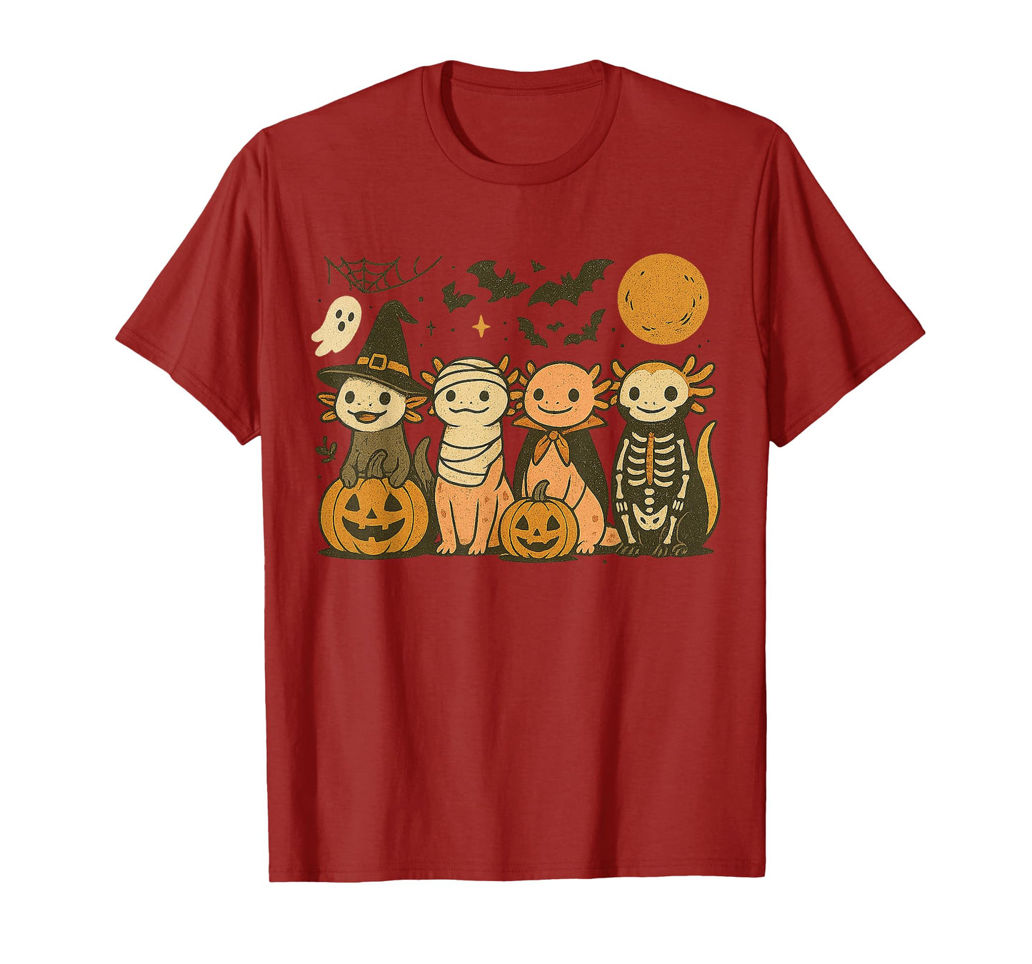 Halloween Axolotl Costumes Ghost Witch Mummy Gifts Men Women T-Shirt