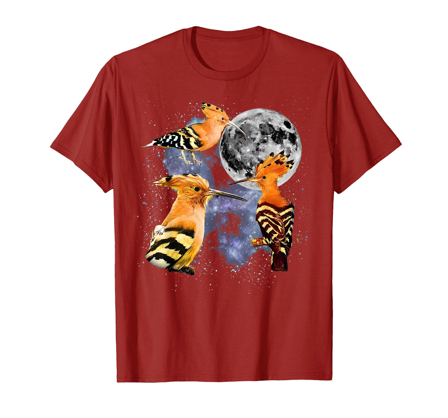 Vintage Three Hoopoe Howling at The Moon Wildlife Animal T-Shirt