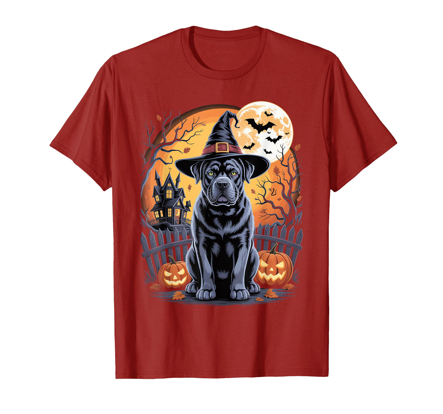 Cane Corso Halloween Scary Dog Witch Moon T-Shirt