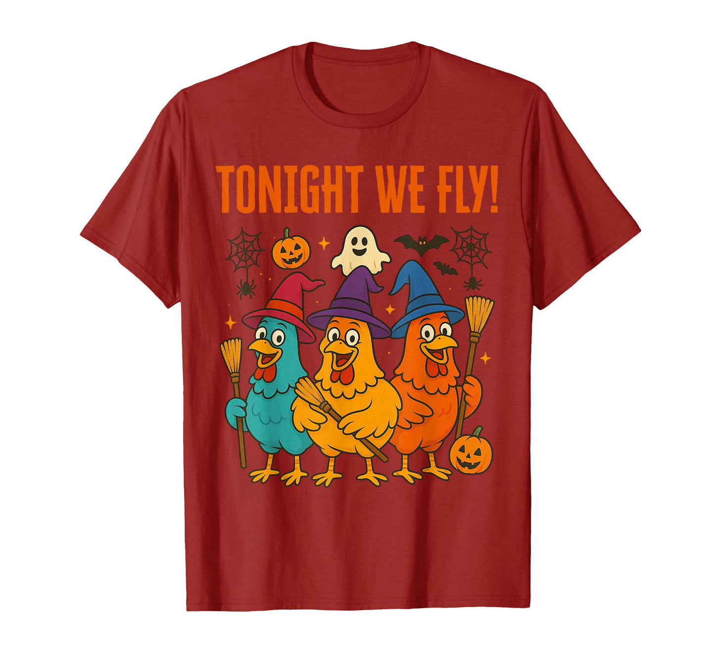 Tonight We Fly Funny Witch Chicken Halloween Costume T-Shirt